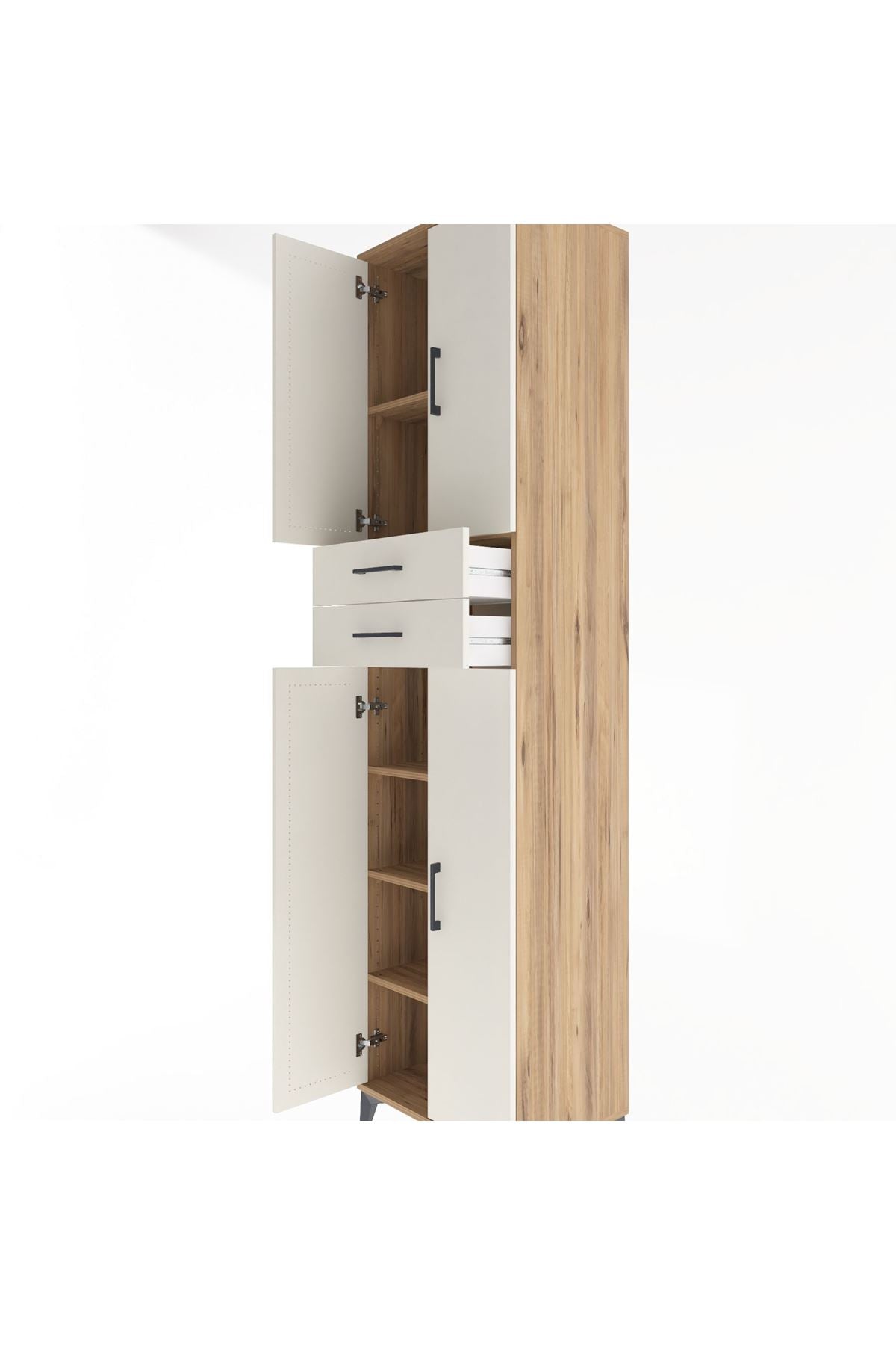 Hyperion Dolap 5 Raflı 2 Çekmeceli 4 Kapaklı 60x44x243 - S65M081V7B