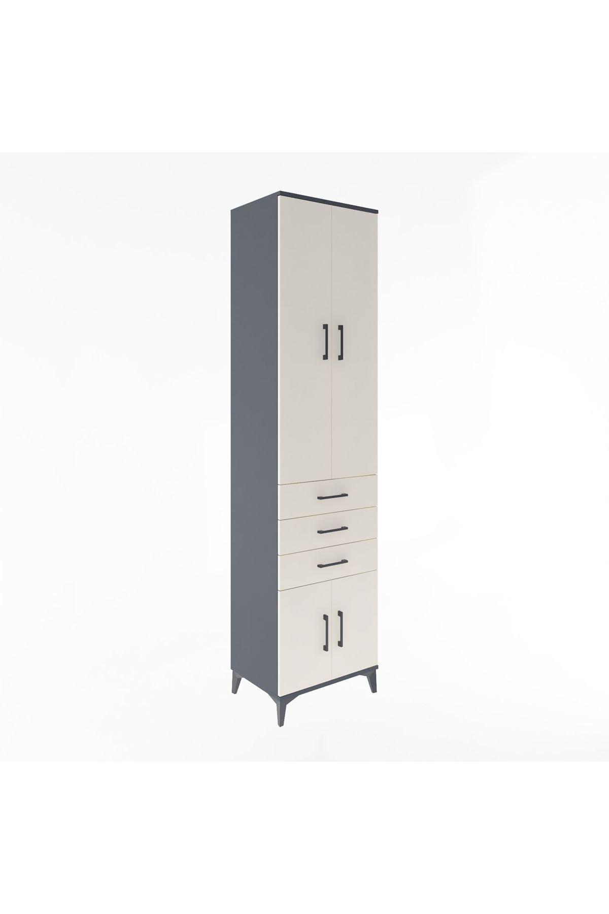 Hyperion Dolap 4 Raflı 3 Çekmeceli 4 Kapaklı 60x44x243 - S65M083V4B