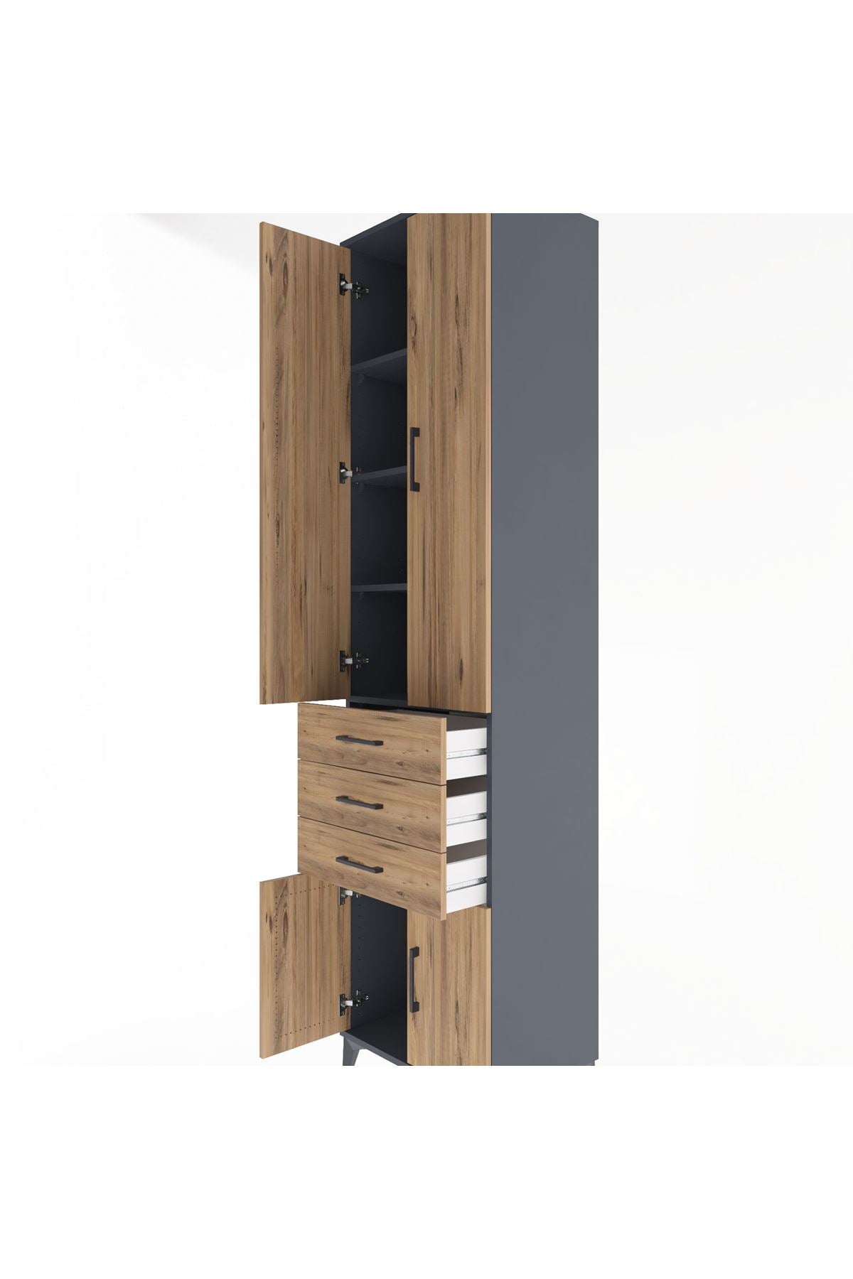 Hyperion Dolap 4 Raflı 3 Çekmeceli 4 Kapaklı 60x44x243 - S65M083V6B