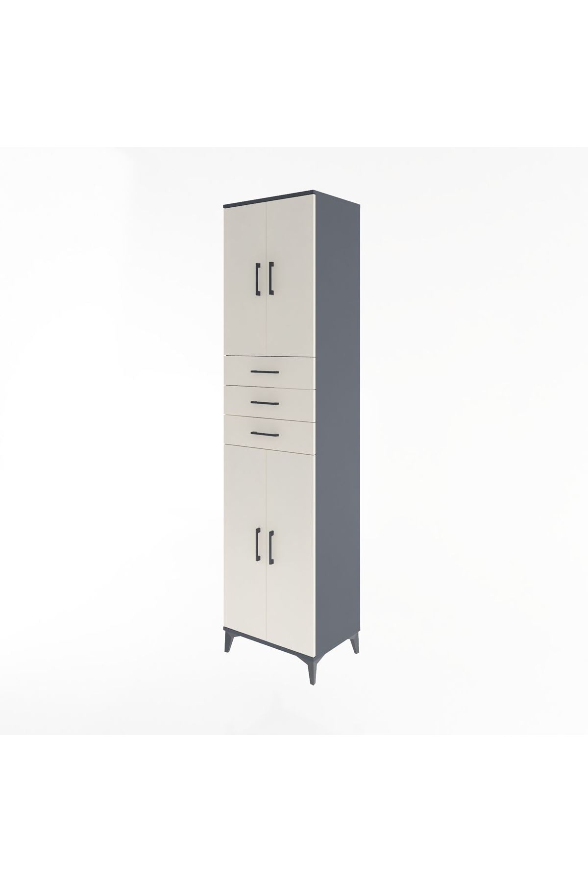 Hyperion Dolap 5 Raflı 3 Çekmeceli 4 Kapaklı 60x44x243 - S65M084V4B