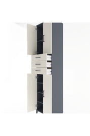 Hyperion Dolap 5 Raflı 3 Çekmeceli 4 Kapaklı 60x44x243 - S65M084V4B