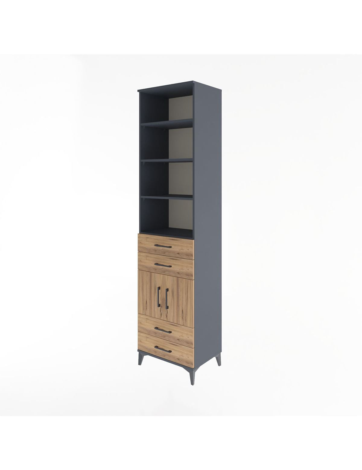 Hyperion Dolap 5 Raflı 4 Çekmeceli 2 Kapaklı 60x44x243 - S65M086V6B