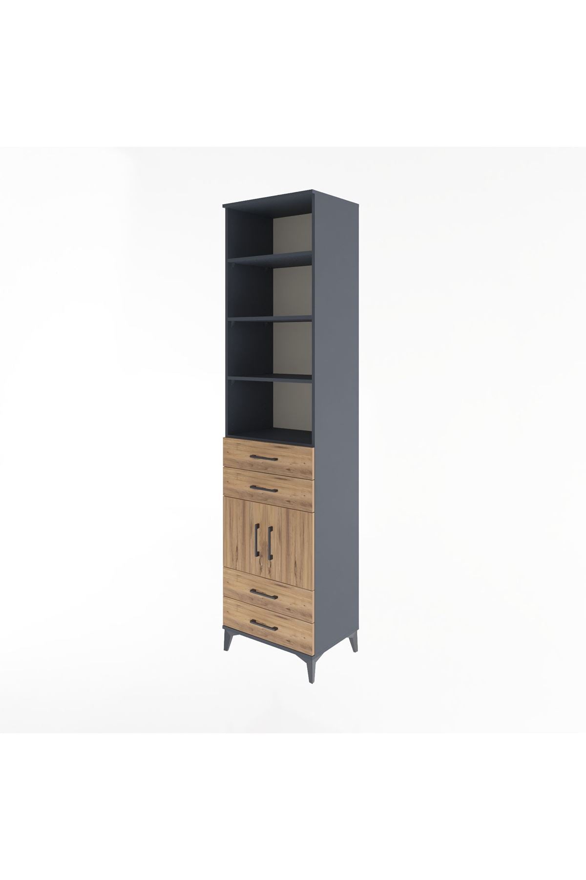 Hyperion Dolap 5 Raflı 4 Çekmeceli 2 Kapaklı 60x44x243 - S65M086V6B