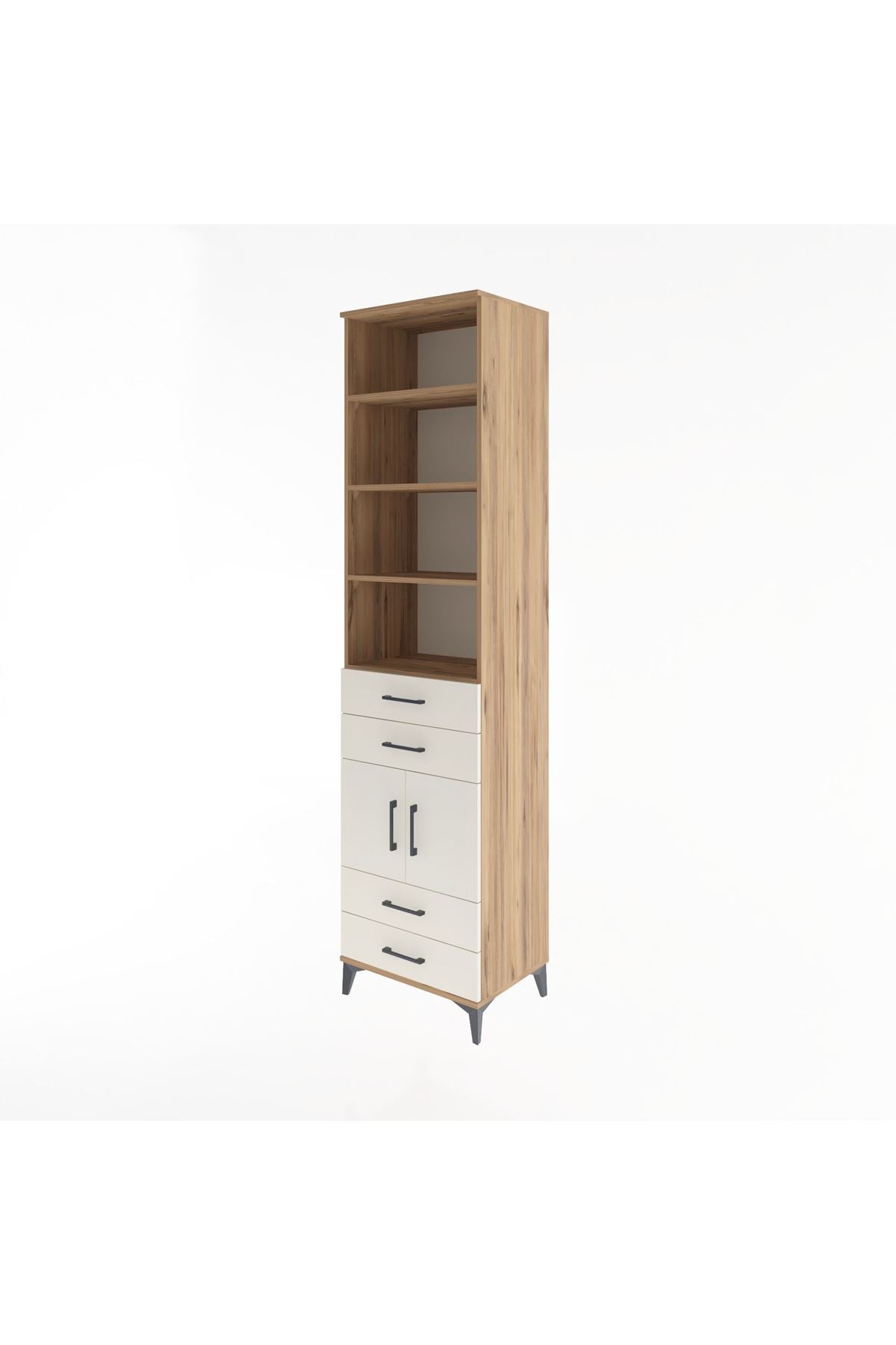 Hyperion Dolap 5 Raflı 4 Çekmeceli 2 Kapaklı 60x44x243 - S65M086V7B