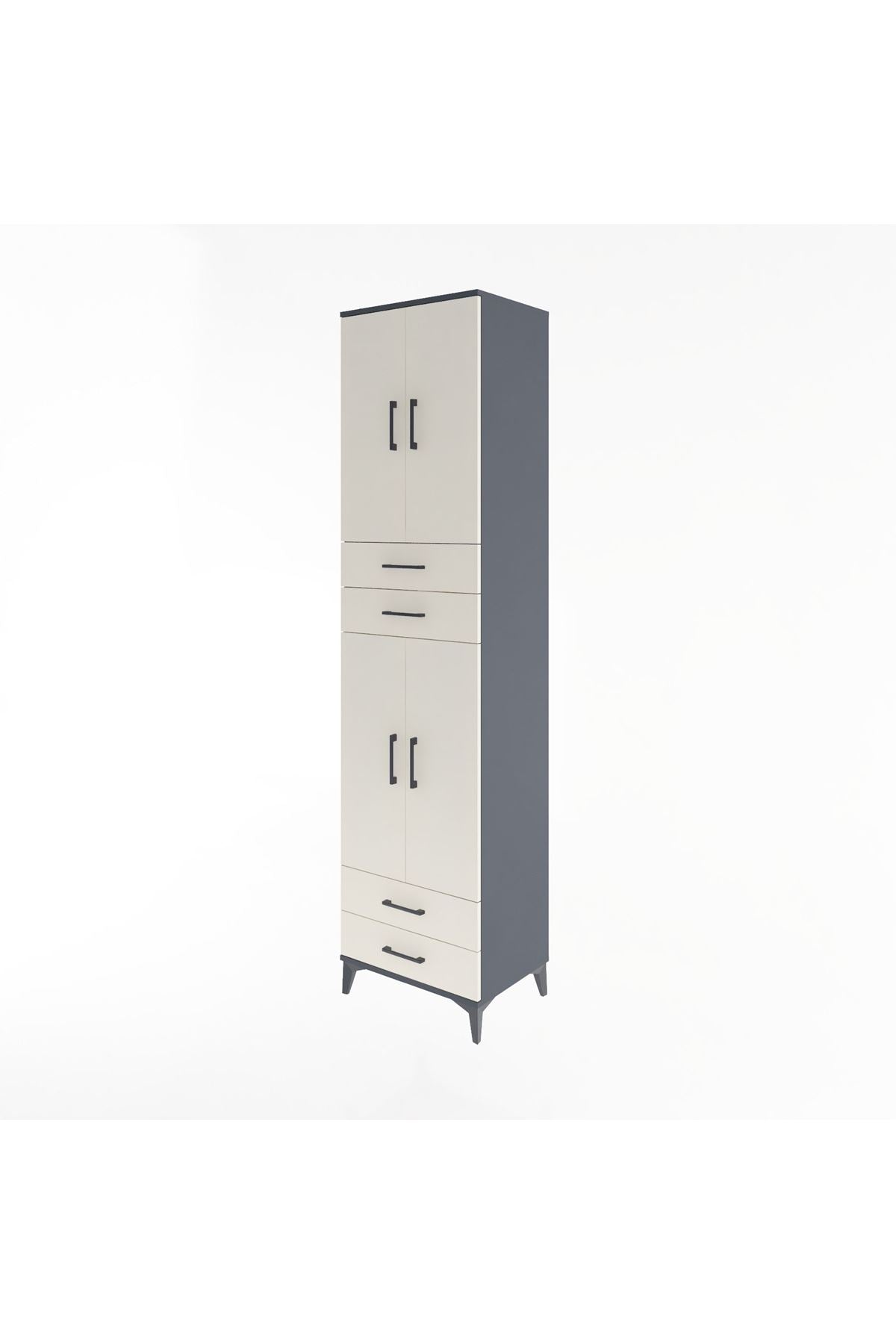 Hyperion Dolap 5 Raflı 4 Çekmeceli 4 Kapaklı 60x44x243 - S65M087V4B