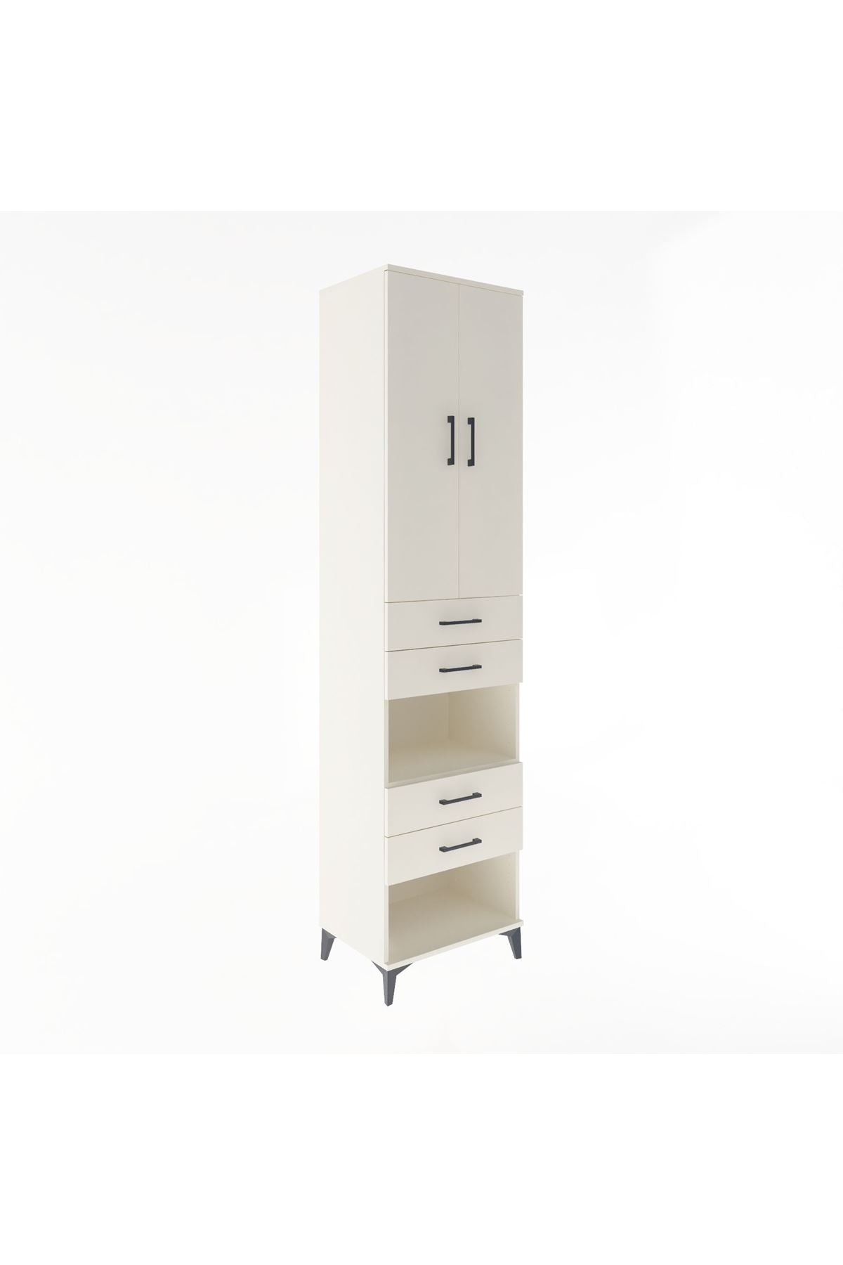 Hyperion Dolap 4 Raflı 4 Çekmeceli 2 Kapaklı 60x44x243 - S65M089V1B