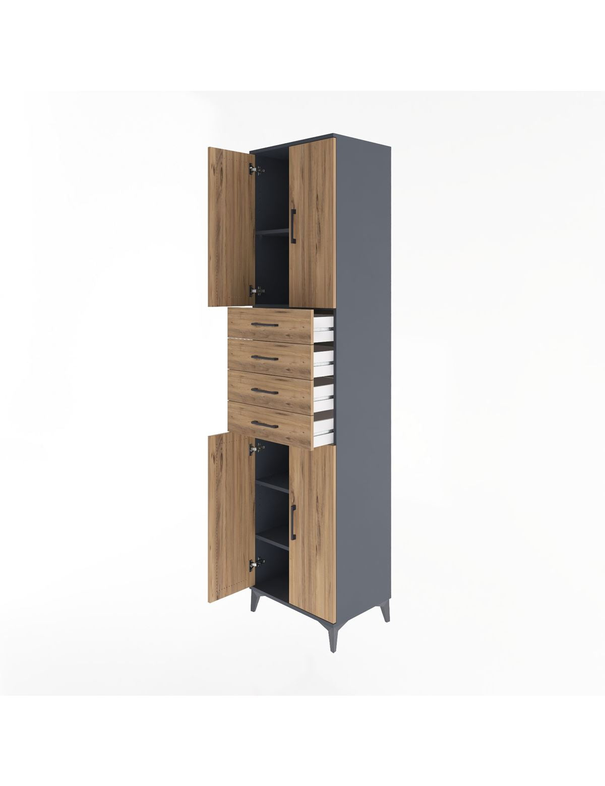 Hyperion Dolap 4 Raflı 4 Çekmeceli 4 Kapaklı 60x44x243 - S65M090V6B