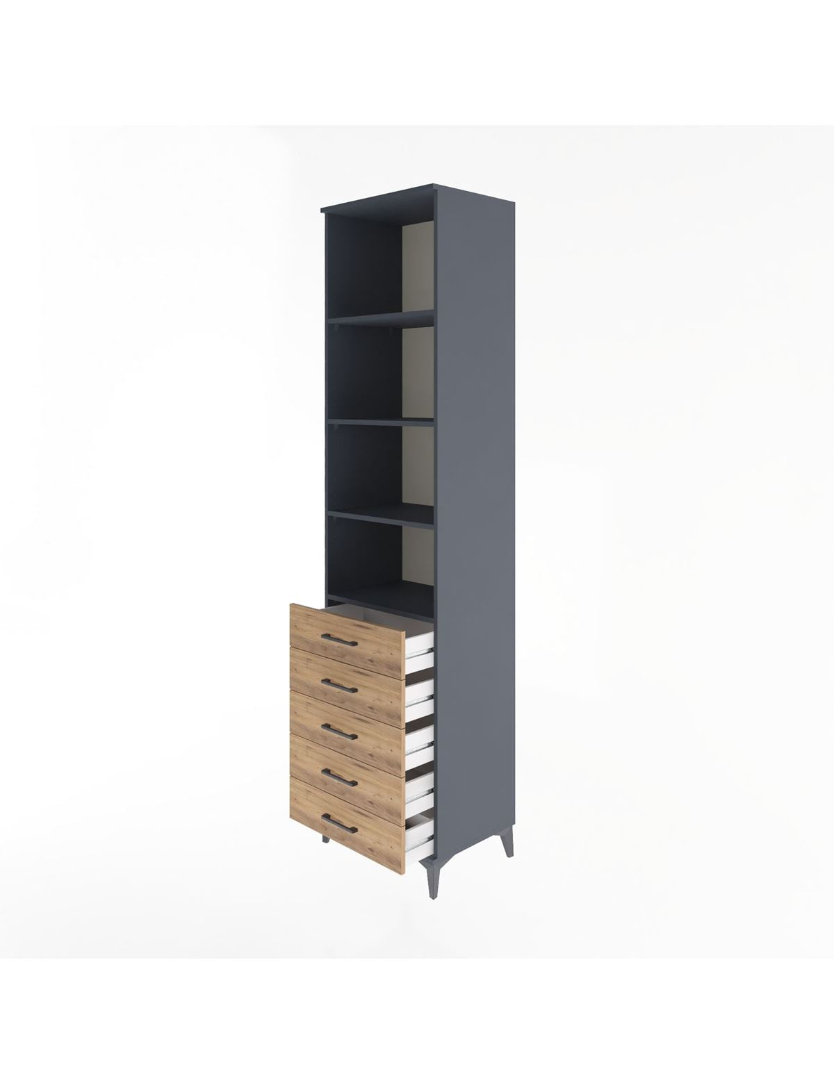 Hyperion Dolap 4 Raflı 5 Çekmeceli 60x44x243 - S65M091V6B