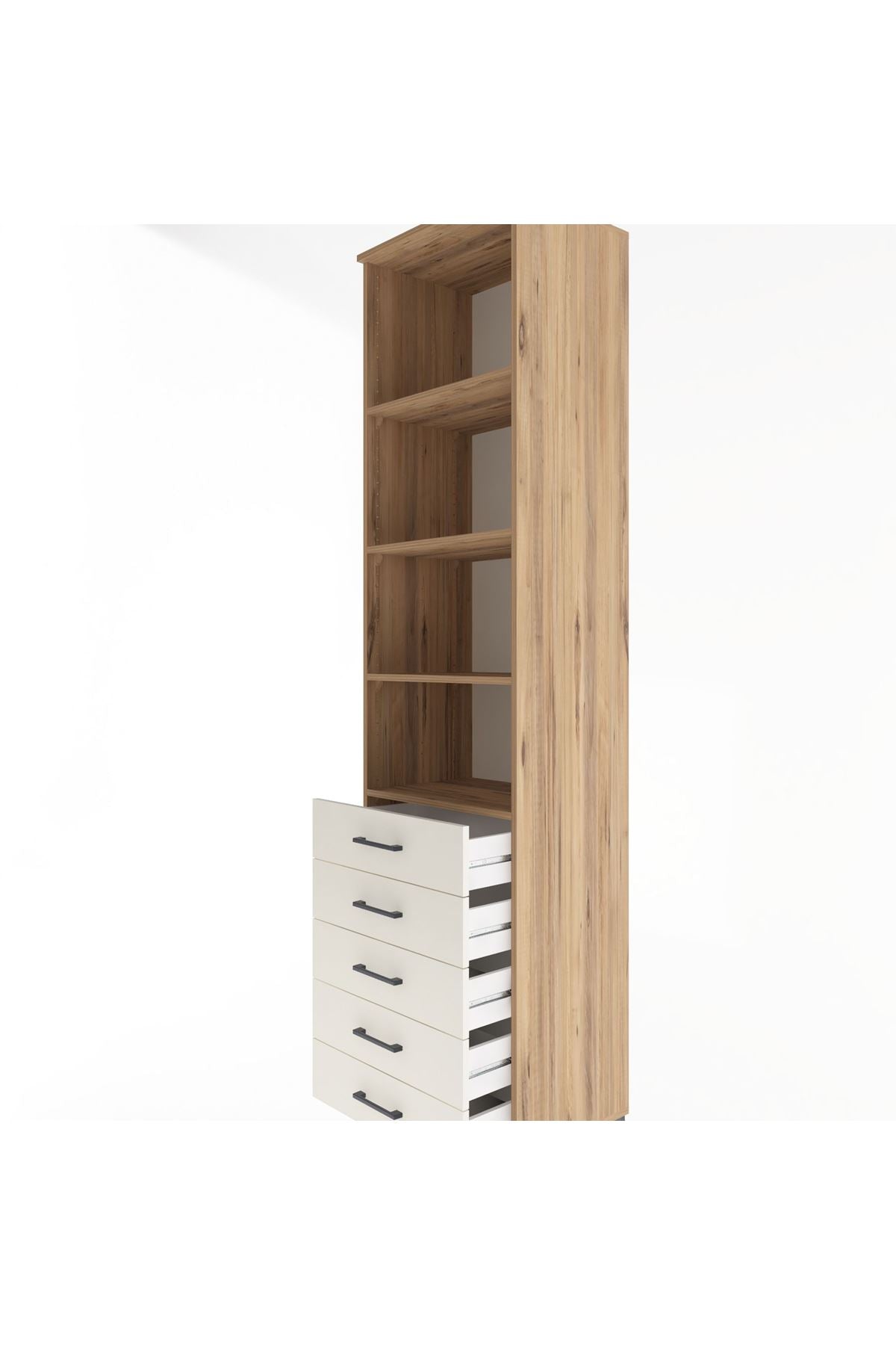 Hyperion Dolap 4 Raflı 5 Çekmeceli 60x44x243 - S65M091V7B