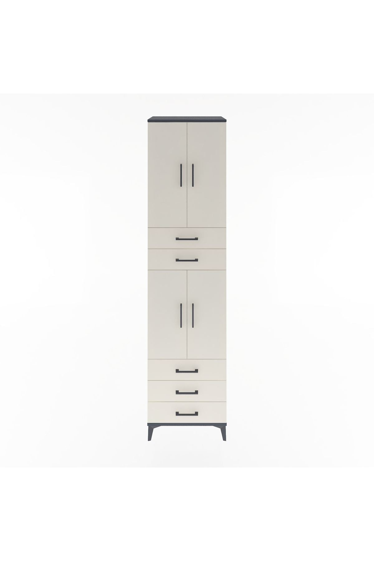 Hyperion Dolap 4 Raflı 5 Çekmeceli 4 Kapaklı 60x44x243 - S65M092V4B
