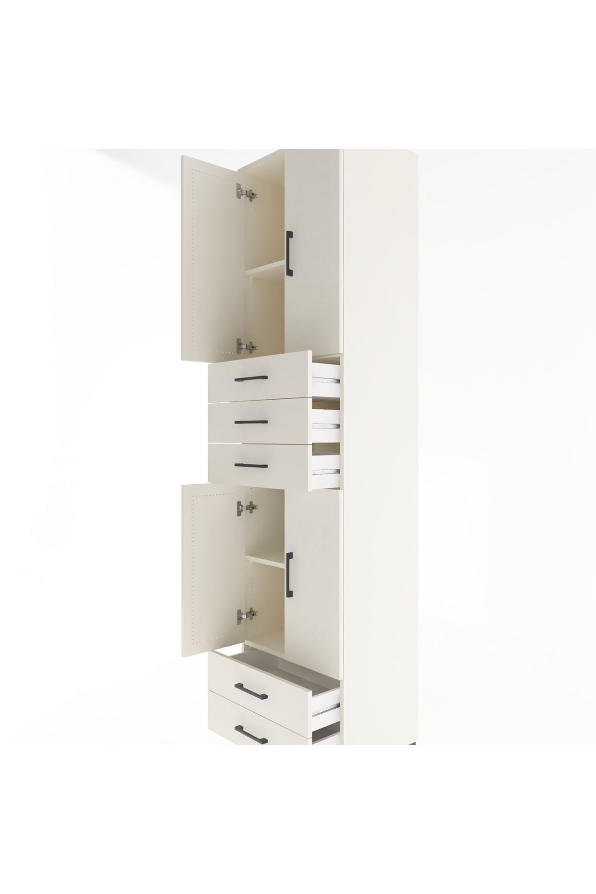 Hyperion Dolap 4 Raflı 5 Çekmeceli 4 Kapaklı 60x44x243 - S65M093V1B
