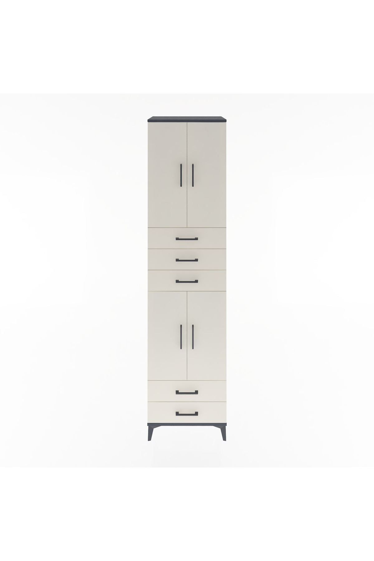 Hyperion Dolap 4 Raflı 5 Çekmeceli 4 Kapaklı 60x44x243 - S65M093V4B