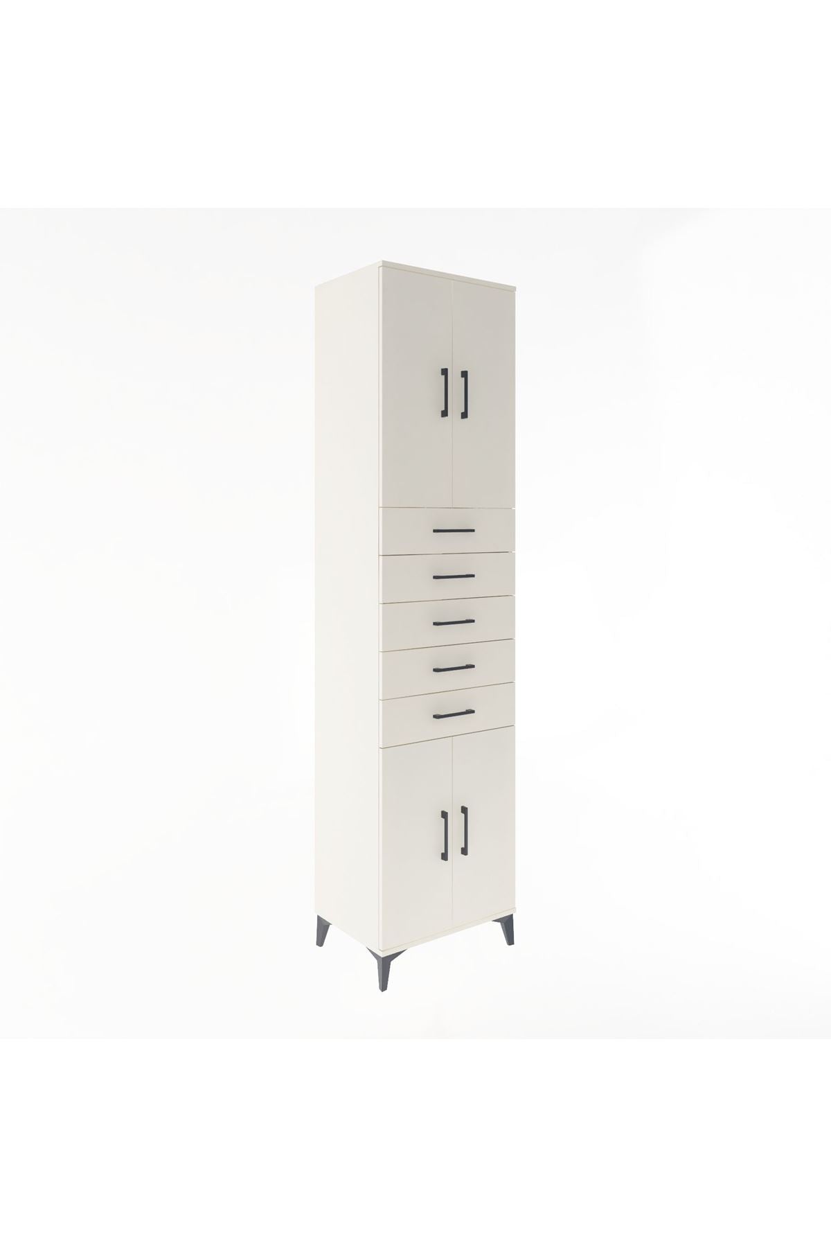 Hyperion Dolap 3 Raflı 5 Çekmeceli 4 Kapaklı 60x44x243 - S65M095V1B