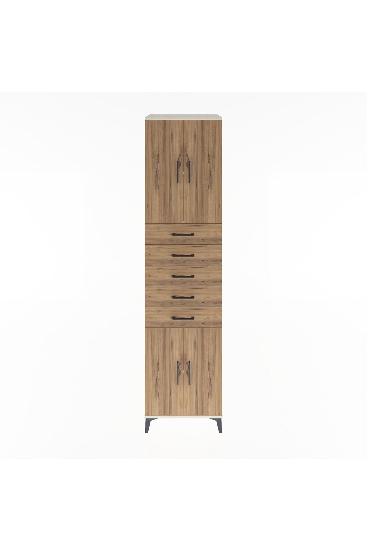 Hyperion Dolap 3 Raflı 5 Çekmeceli 4 Kapaklı 60x44x243 - S65M095V3B