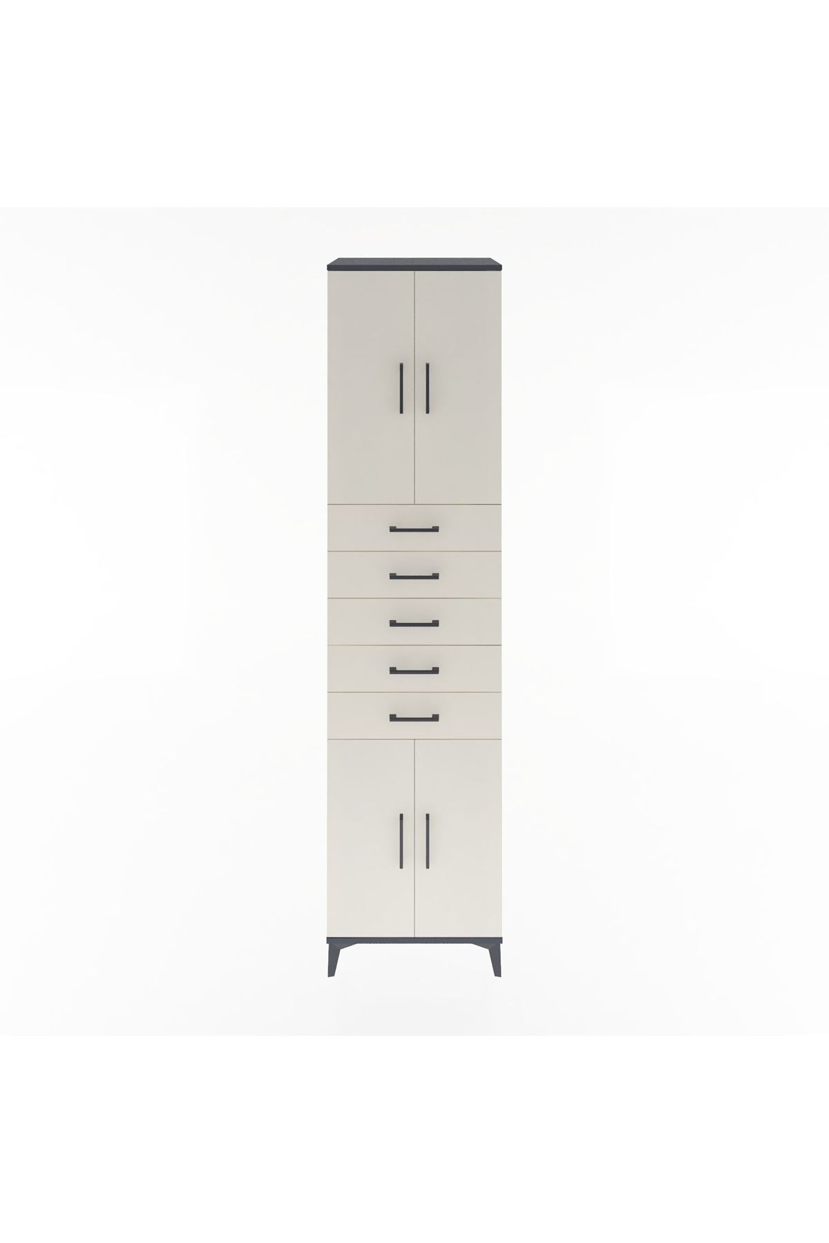 Hyperion Dolap 3 Raflı 5 Çekmeceli 4 Kapaklı 60x44x243 - S65M095V4B