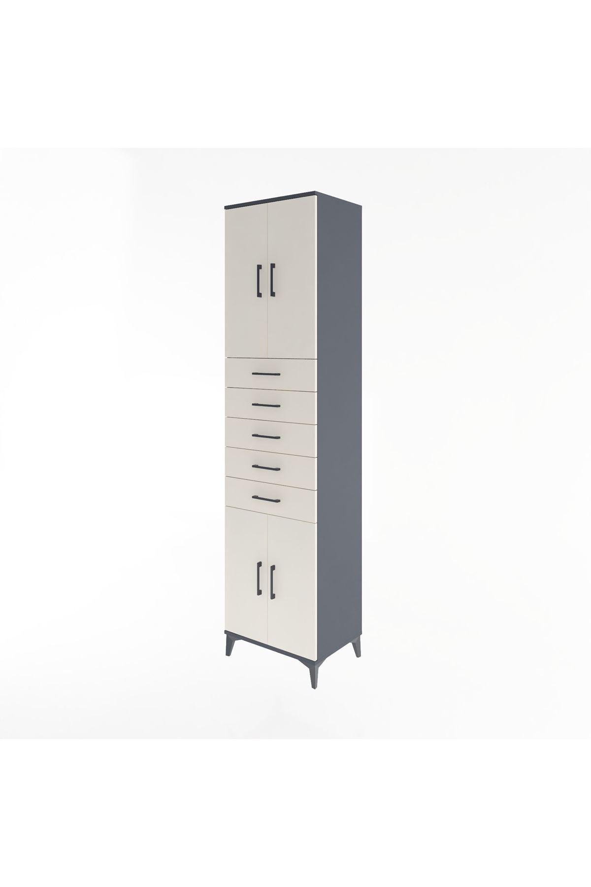 Hyperion Dolap 3 Raflı 5 Çekmeceli 4 Kapaklı 60x44x243 - S65M095V4B