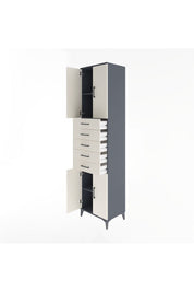 Hyperion Dolap 3 Raflı 5 Çekmeceli 4 Kapaklı 60x44x243 - S65M095V4B