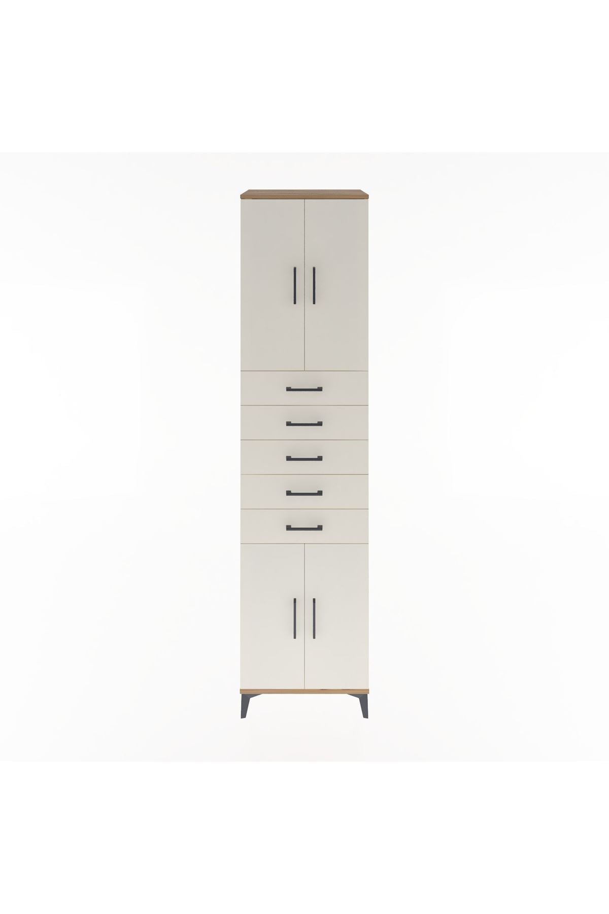 Hyperion Dolap 3 Raflı 5 Çekmeceli 4 Kapaklı 60x44x243 - S65M095V7B