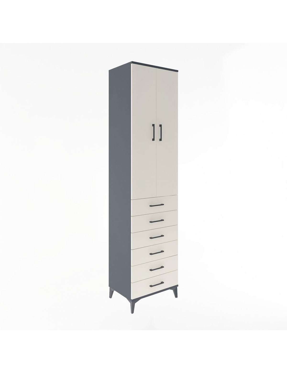 Hyperion Dolap 4 Raflı 6 Çekmeceli 2 Kapaklı 60x44x243 - S65M096V4B