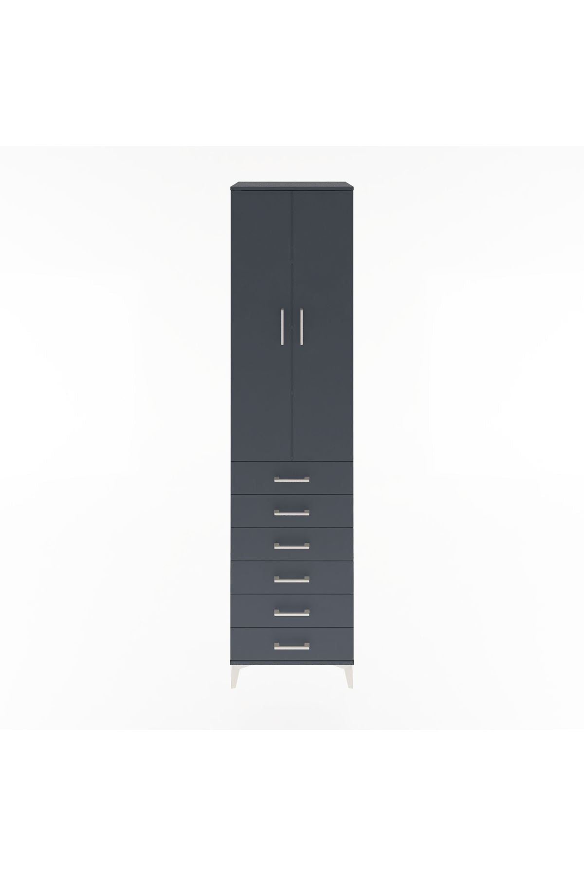 Hyperion Dolap 4 Raflı 6 Çekmeceli 2 Kapaklı 60x44x243 - S65M096V5B