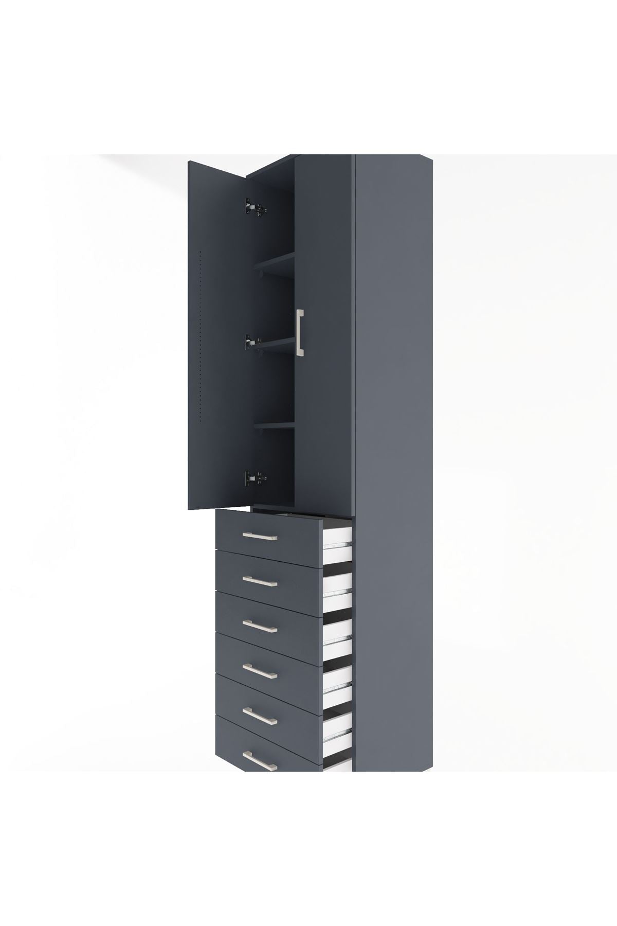 Hyperion Dolap 4 Raflı 6 Çekmeceli 2 Kapaklı 60x44x243 - S65M096V5B
