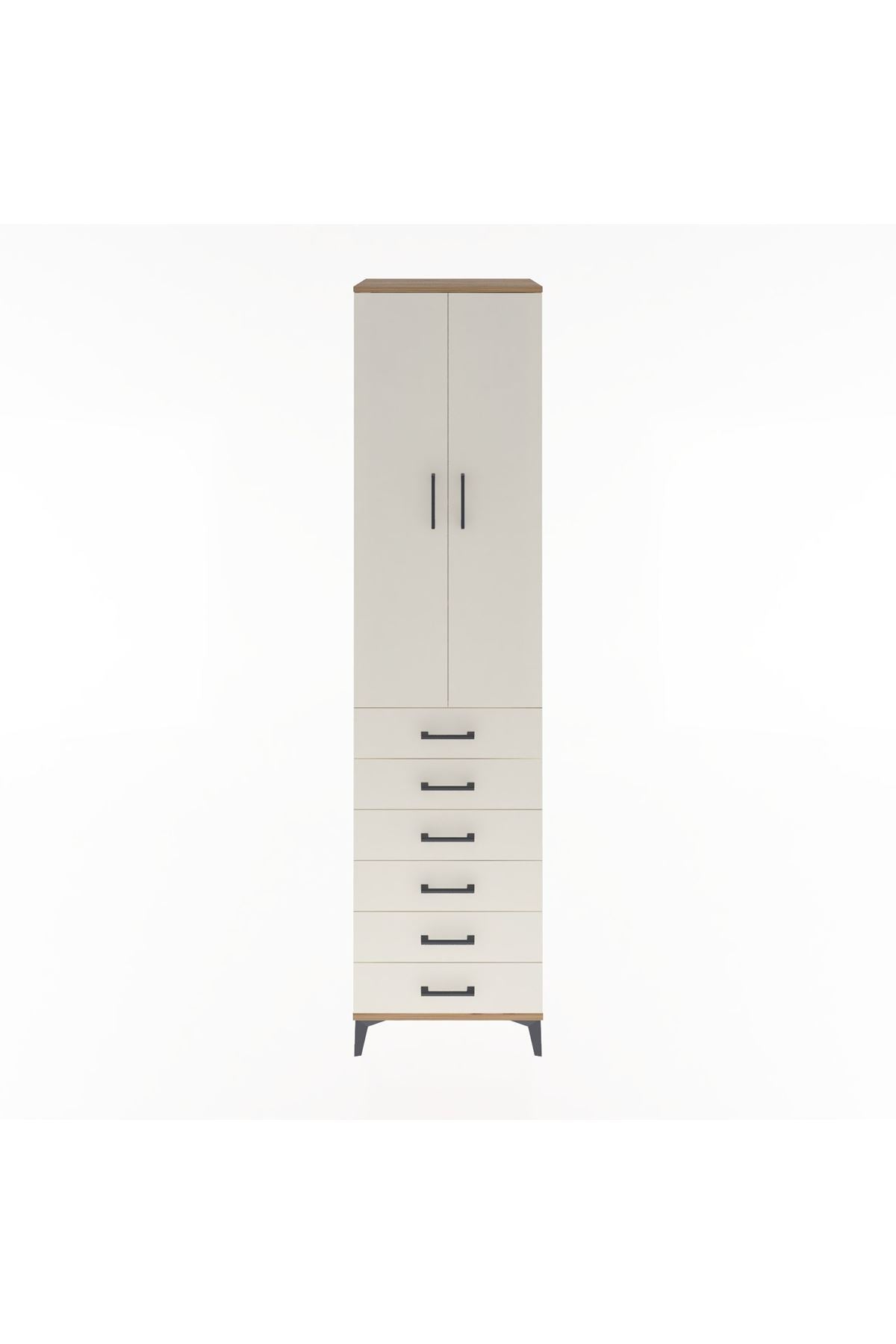 Hyperion Dolap 4 Raflı 6 Çekmeceli 2 Kapaklı 60x44x243 - S65M096V7B
