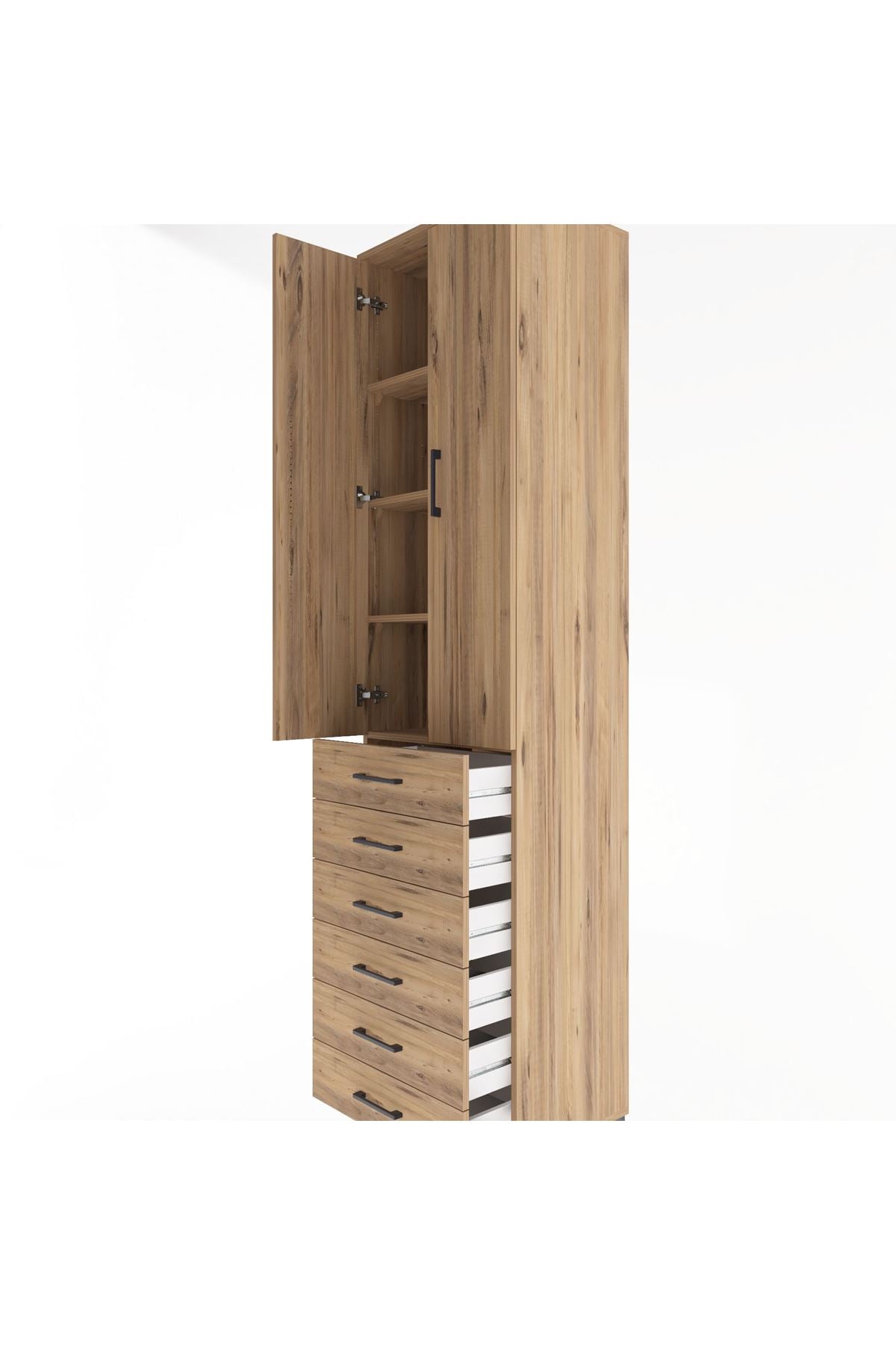Hyperion Dolap 4 Raflı 6 Çekmeceli 2 Kapaklı 60x44x243 - S65M096V9B