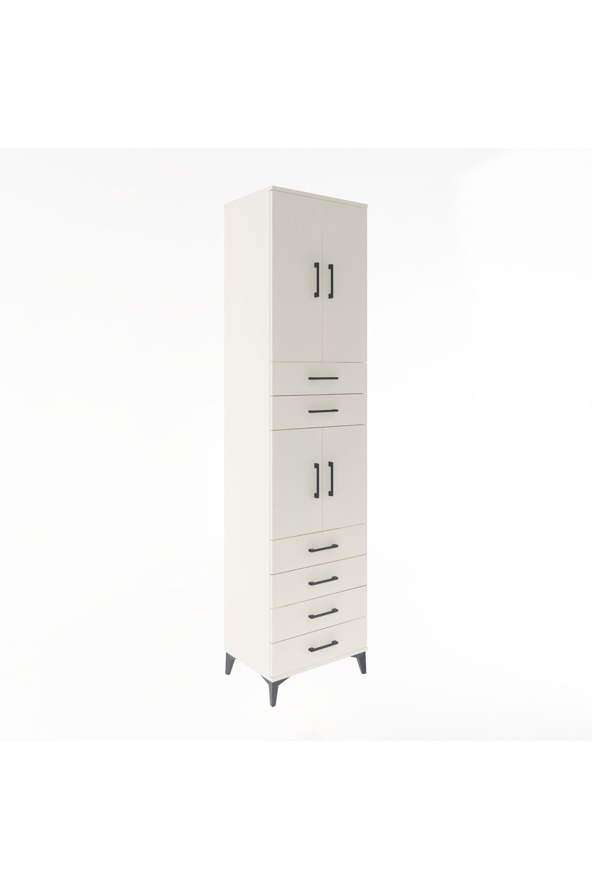 Hyperion Dolap 3 Raflı 6 Çekmeceli 4 Kapaklı 60x44x243 - S65M097V1B