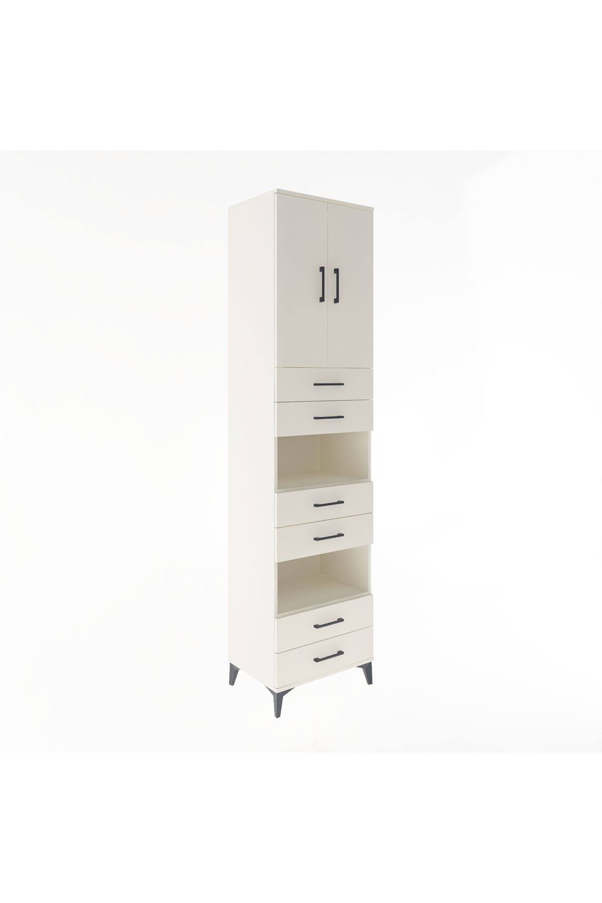 Hyperion Dolap 4 Raflı 6 Çekmeceli 2 Kapaklı 60x44x243 - S65M098V1B
