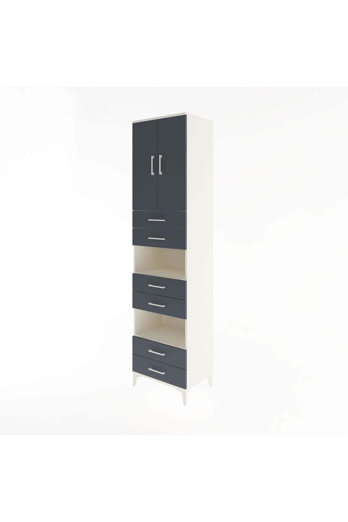 Hyperion Dolap 4 Raflı 6 Çekmeceli 2 Kapaklı 60x44x243 - S65M098V2B