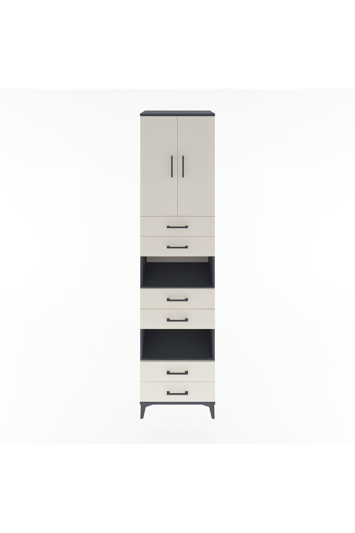 Hyperion Dolap 4 Raflı 6 Çekmeceli 2 Kapaklı 60x44x243 - S65M098V4B