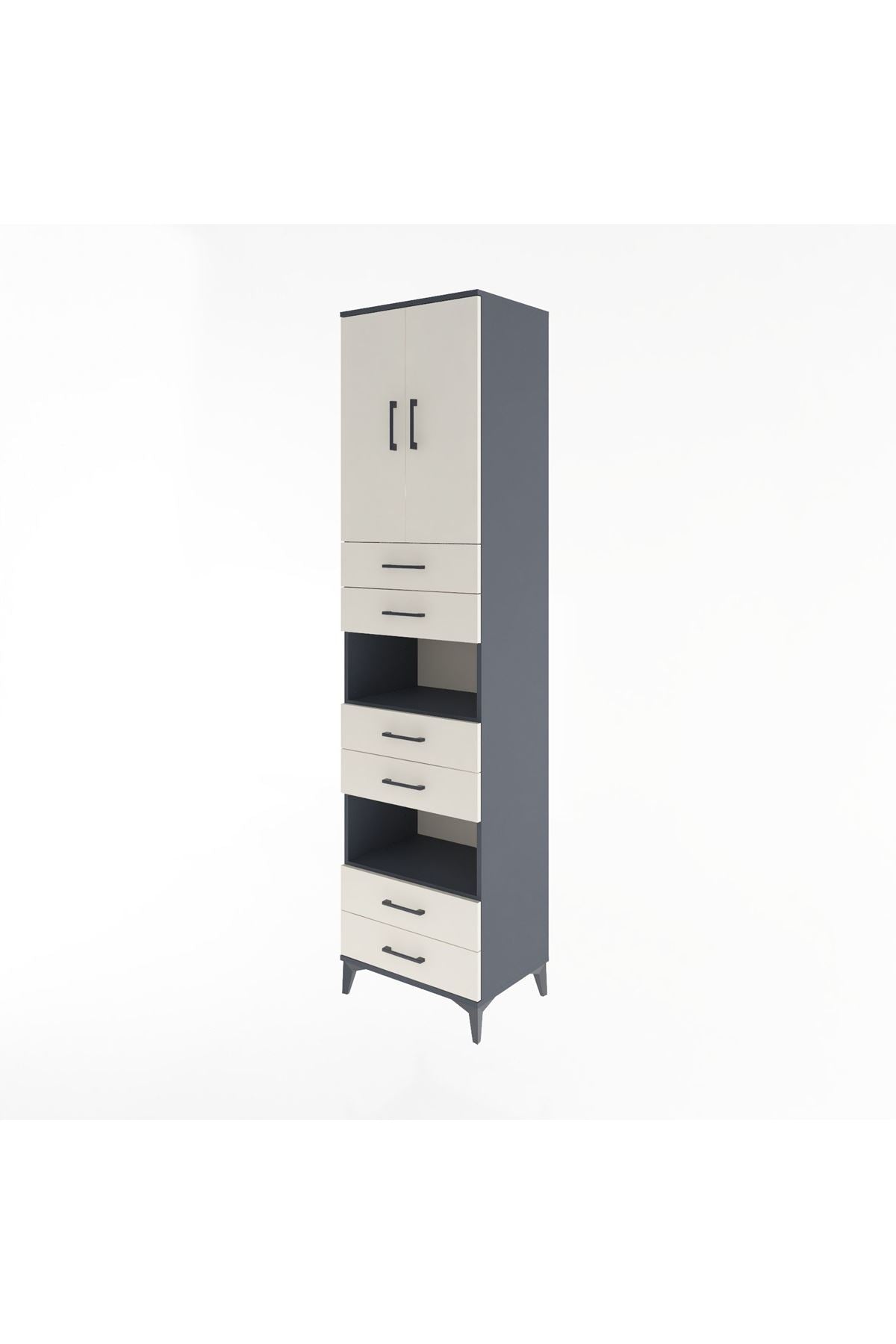 Hyperion Dolap 4 Raflı 6 Çekmeceli 2 Kapaklı 60x44x243 - S65M098V4B