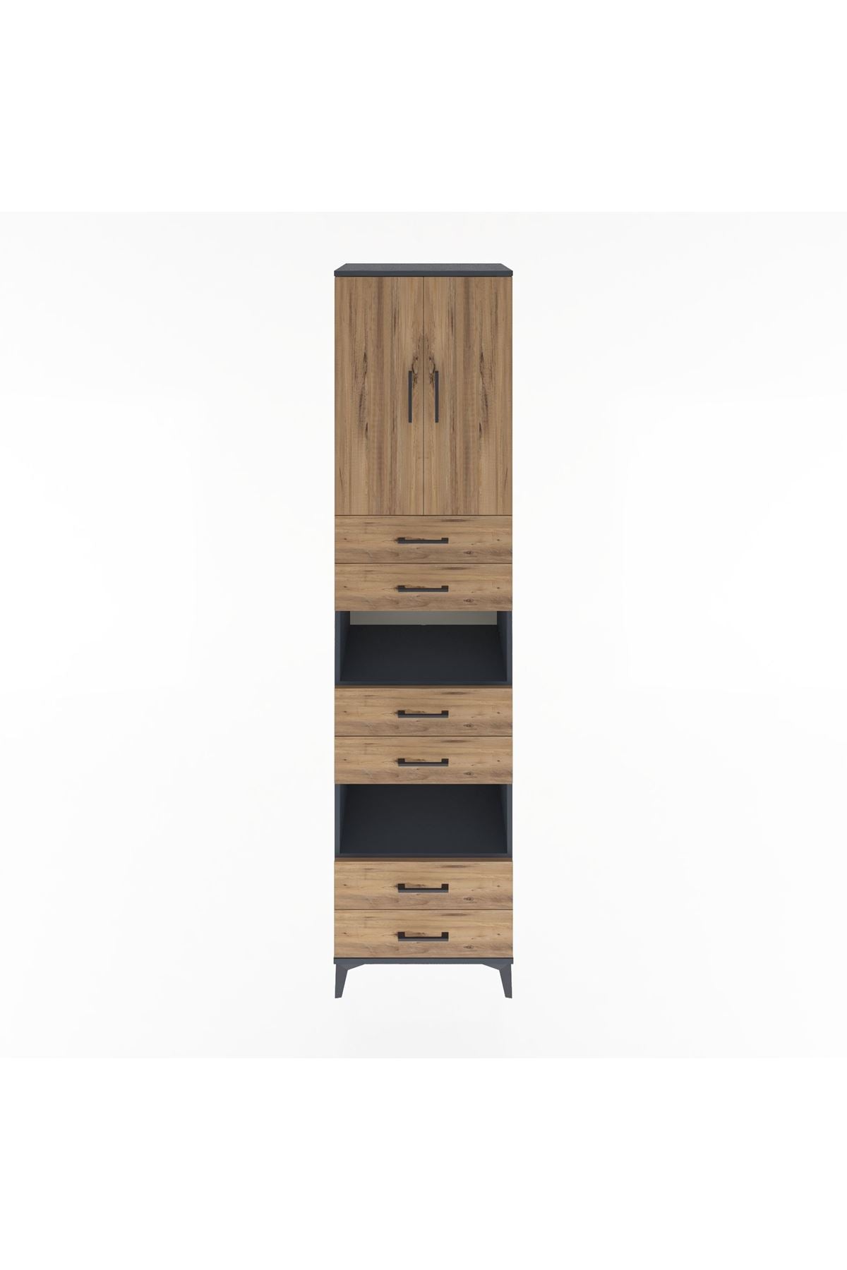 Hyperion Dolap 4 Raflı 6 Çekmeceli 2 Kapaklı 60x44x243 - S65M098V6B