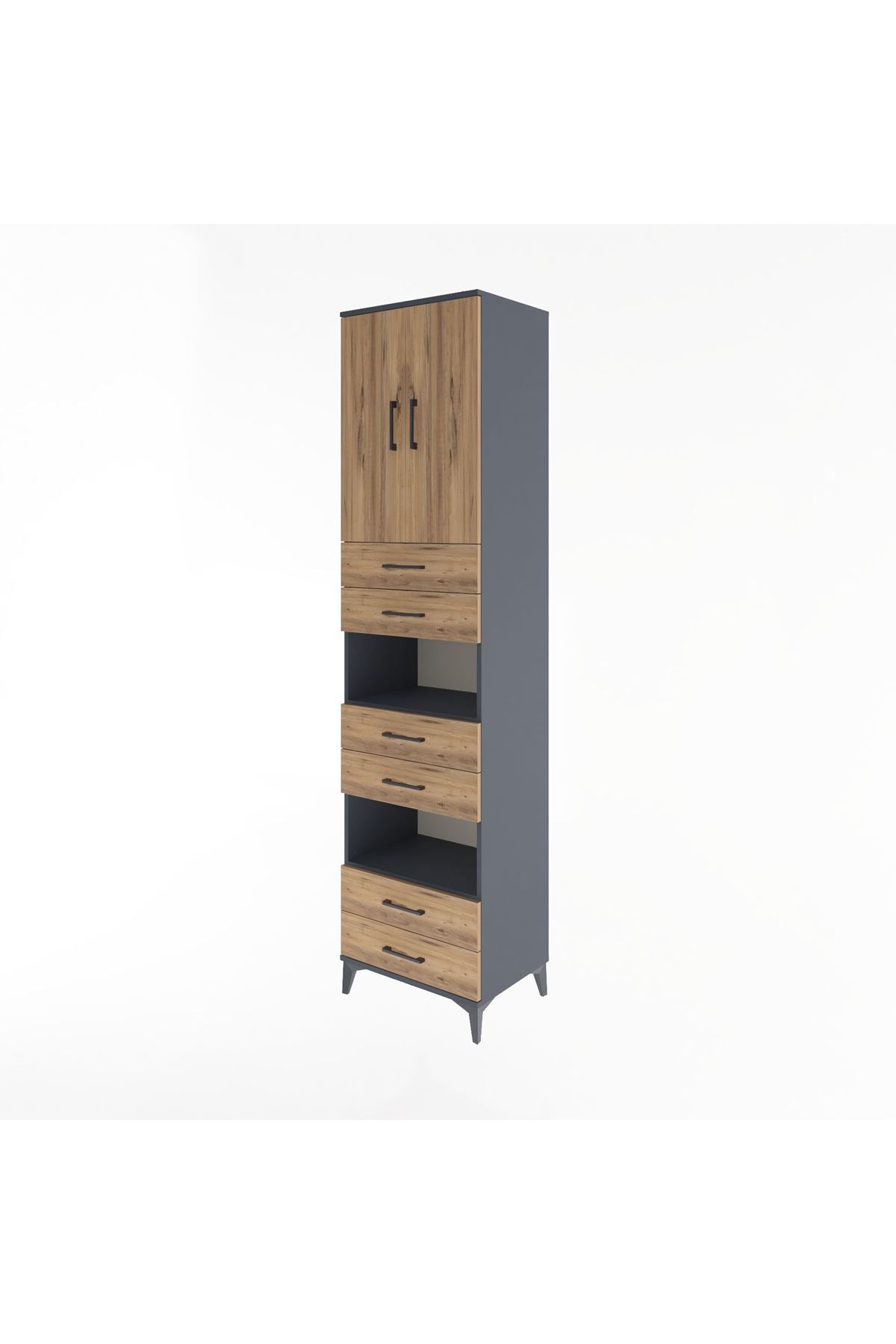 Hyperion Dolap 4 Raflı 6 Çekmeceli 2 Kapaklı 60x44x243 - S65M098V6B