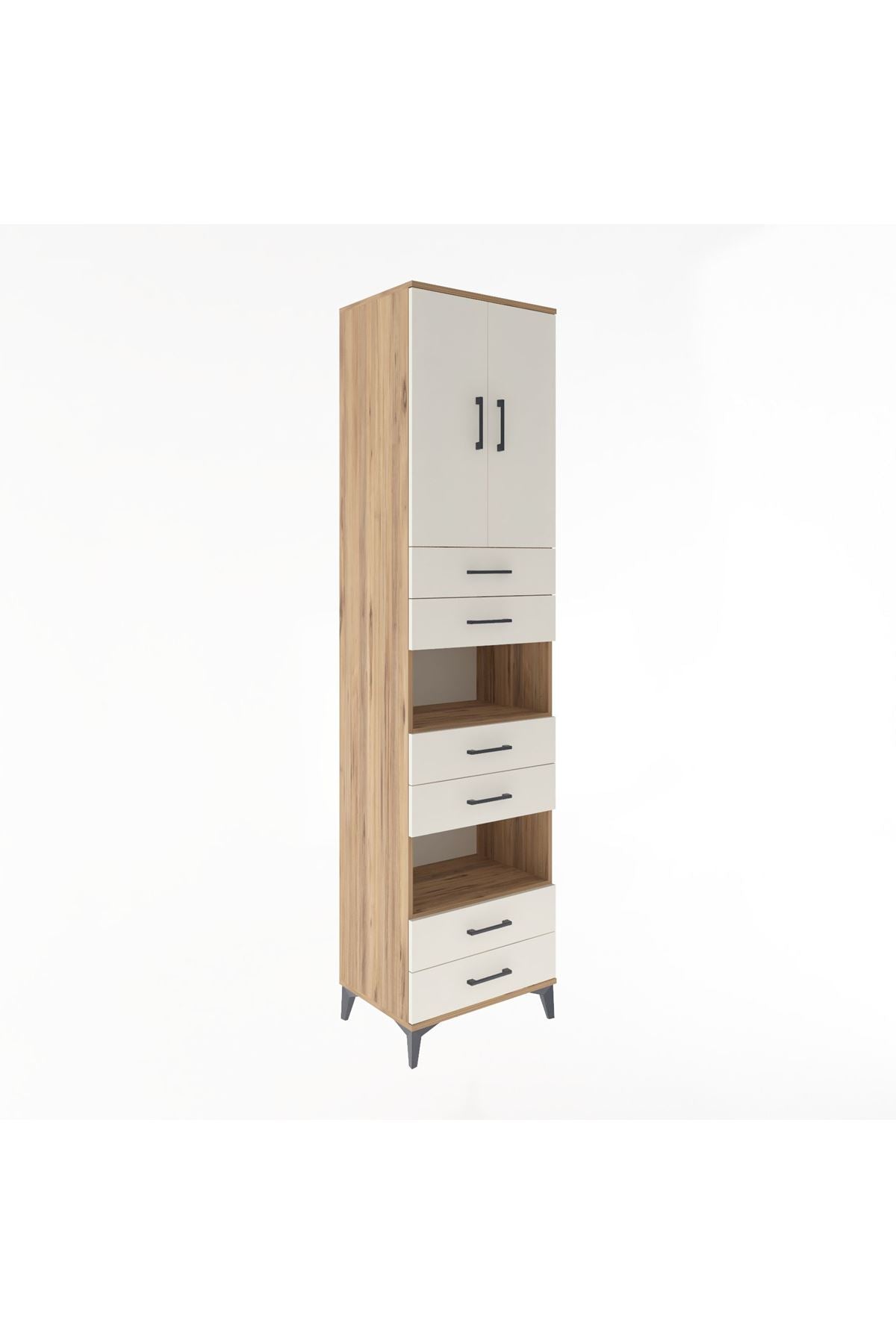 Hyperion Dolap 4 Raflı 6 Çekmeceli 2 Kapaklı 60x44x243 - S65M098V7B