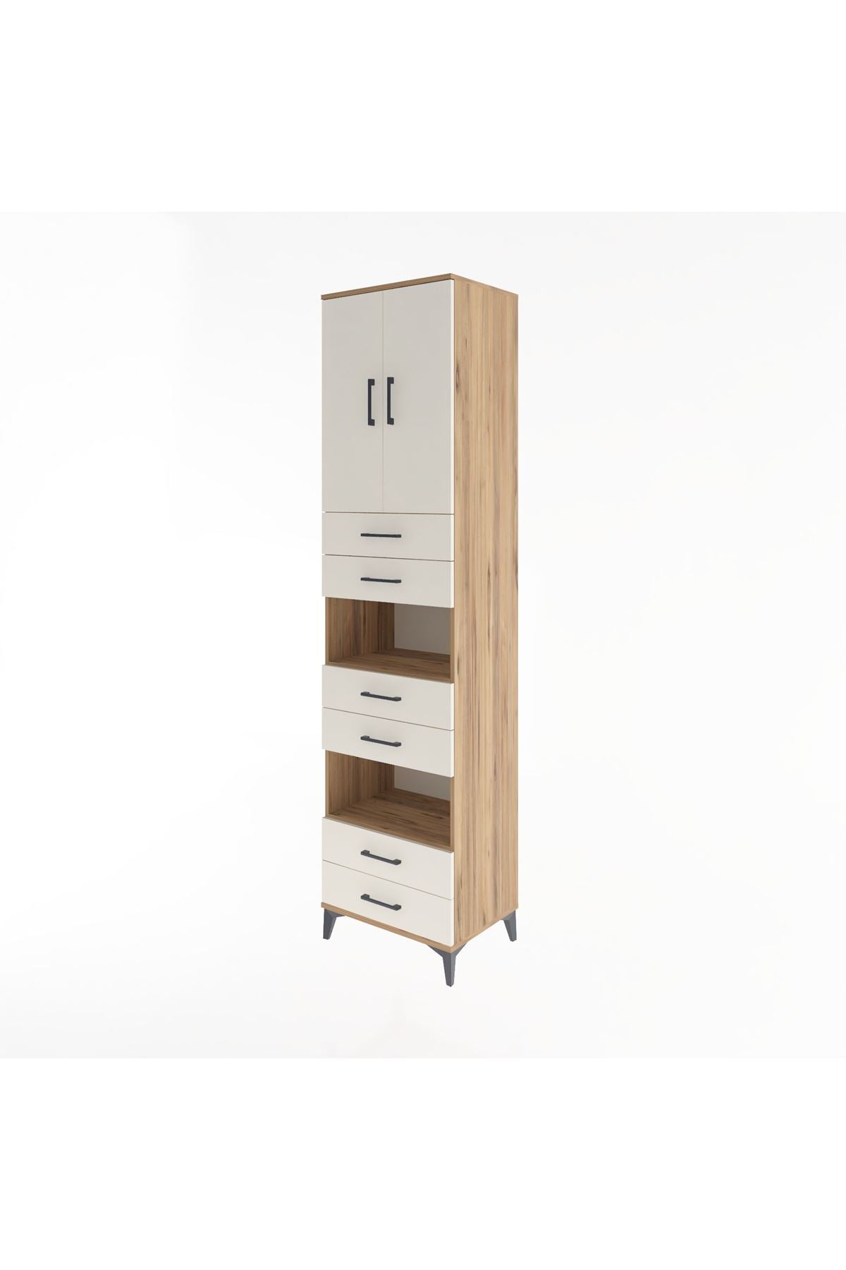 Hyperion Dolap 4 Raflı 6 Çekmeceli 2 Kapaklı 60x44x243 - S65M098V7B