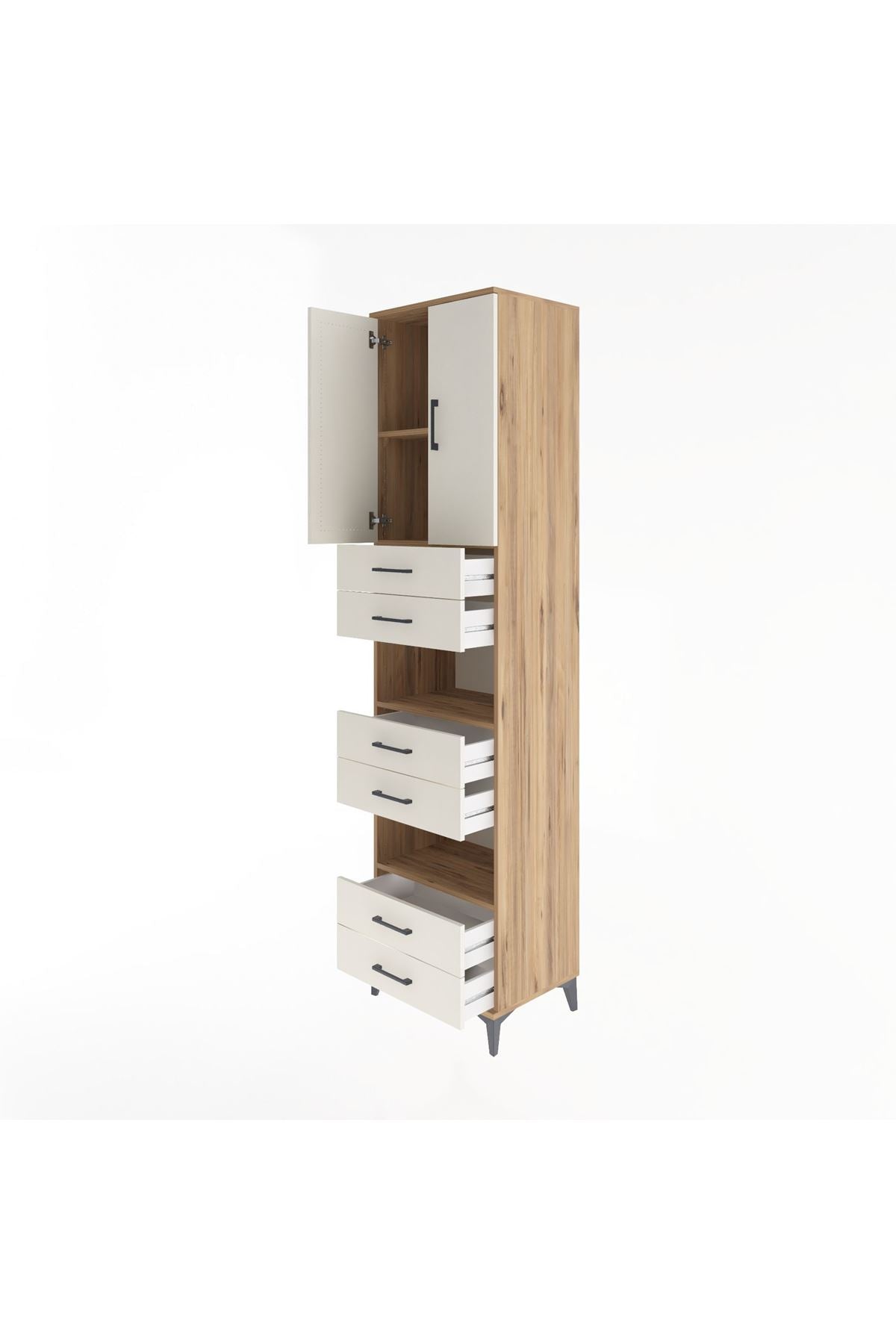 Hyperion Dolap 4 Raflı 6 Çekmeceli 2 Kapaklı 60x44x243 - S65M098V7B