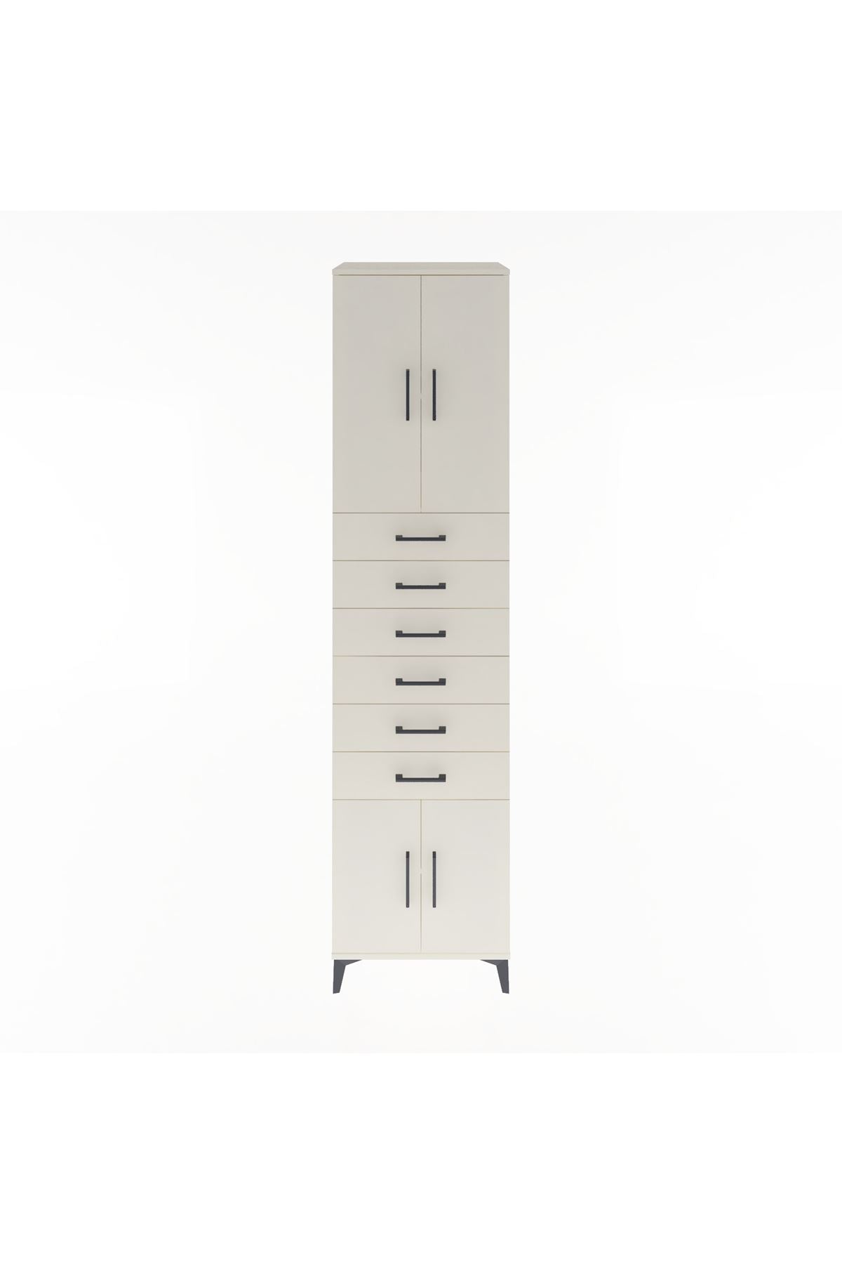 Hyperion Dolap 3 Raflı 6 Çekmeceli 4 Kapaklı 60x44x243 - S65M099V1B