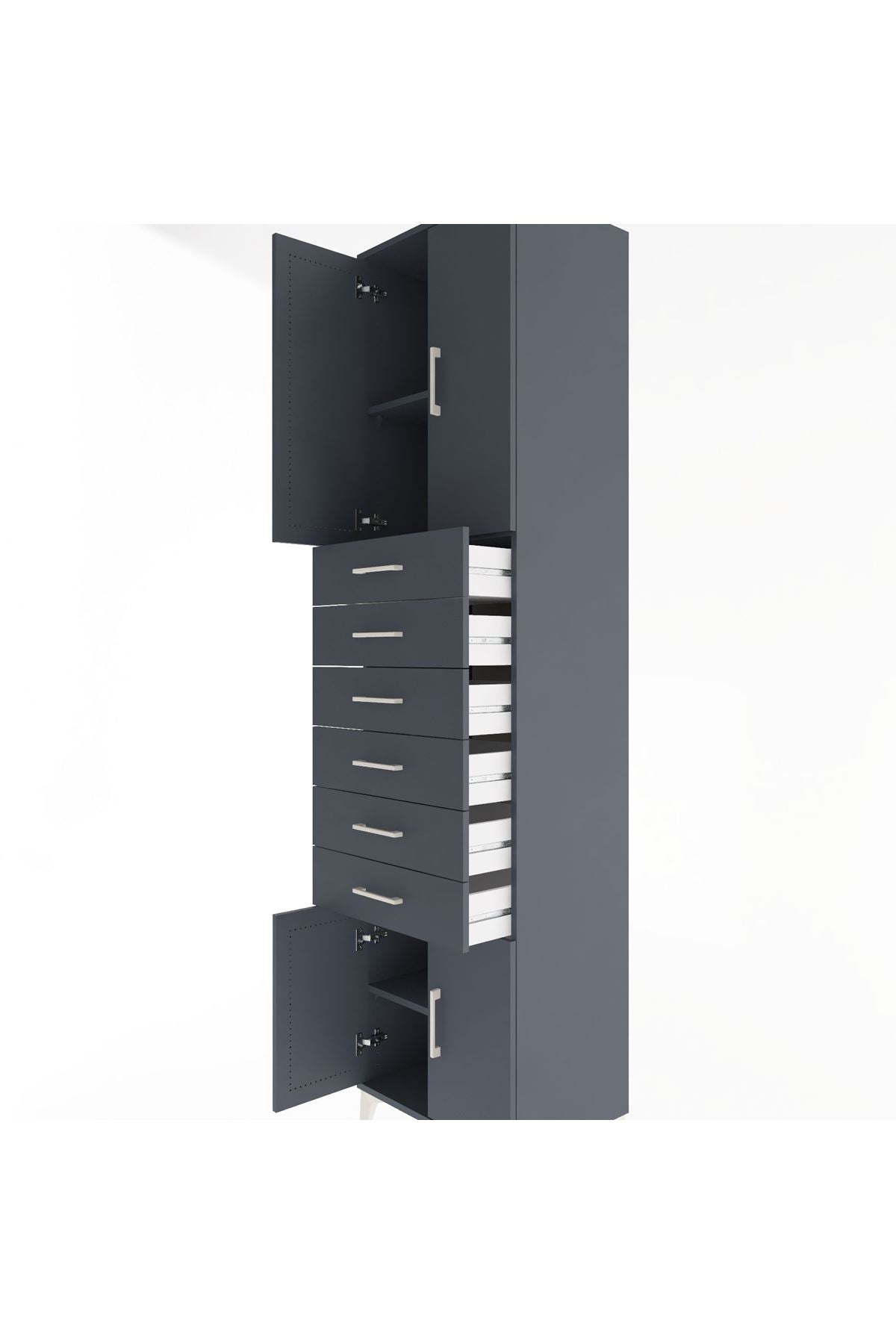 Hyperion Dolap 3 Raflı 6 Çekmeceli 4 Kapaklı 60x44x243 - S65M099V5B