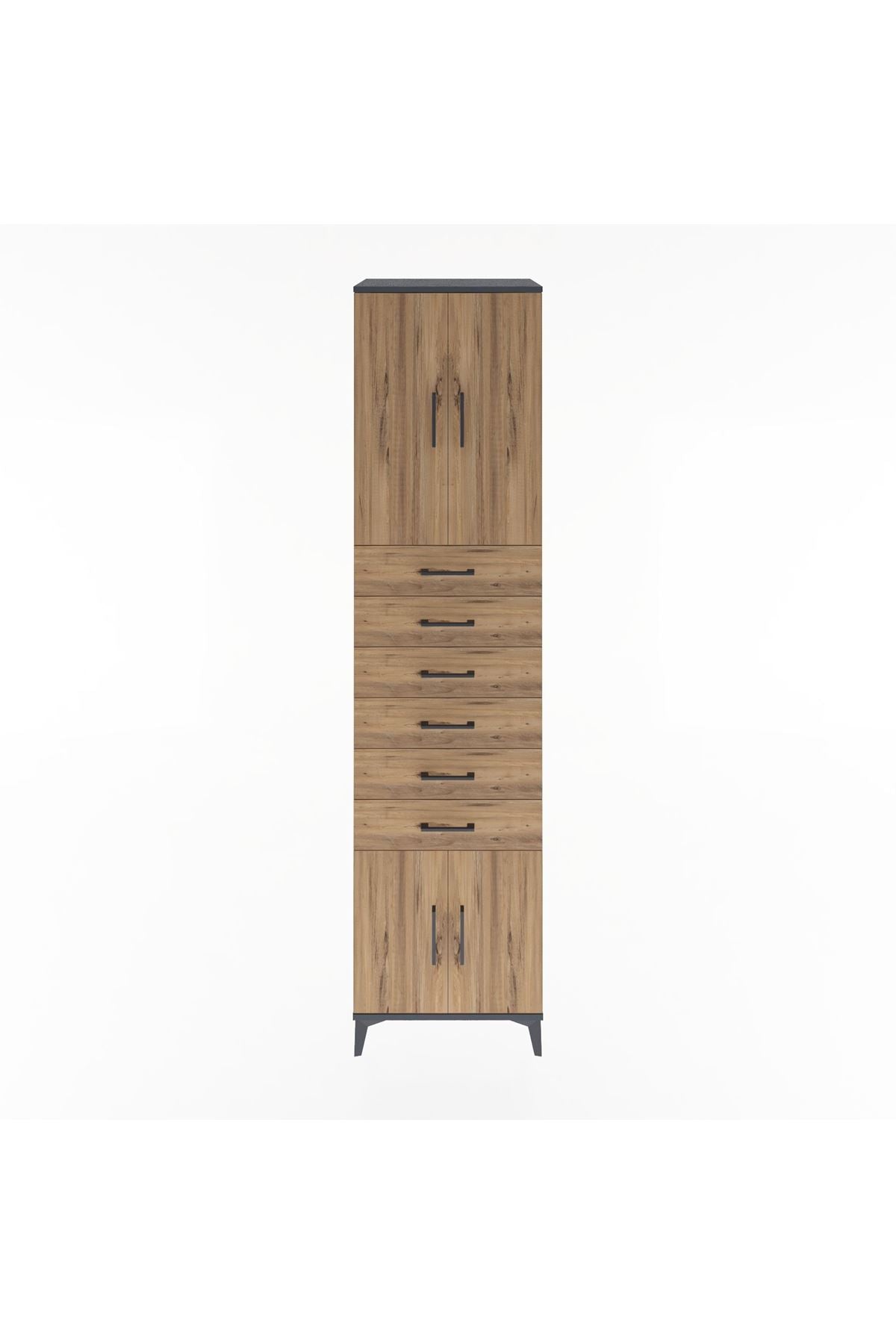 Hyperion Dolap 3 Raflı 6 Çekmeceli 4 Kapaklı 60x44x243 - S65M099V6B