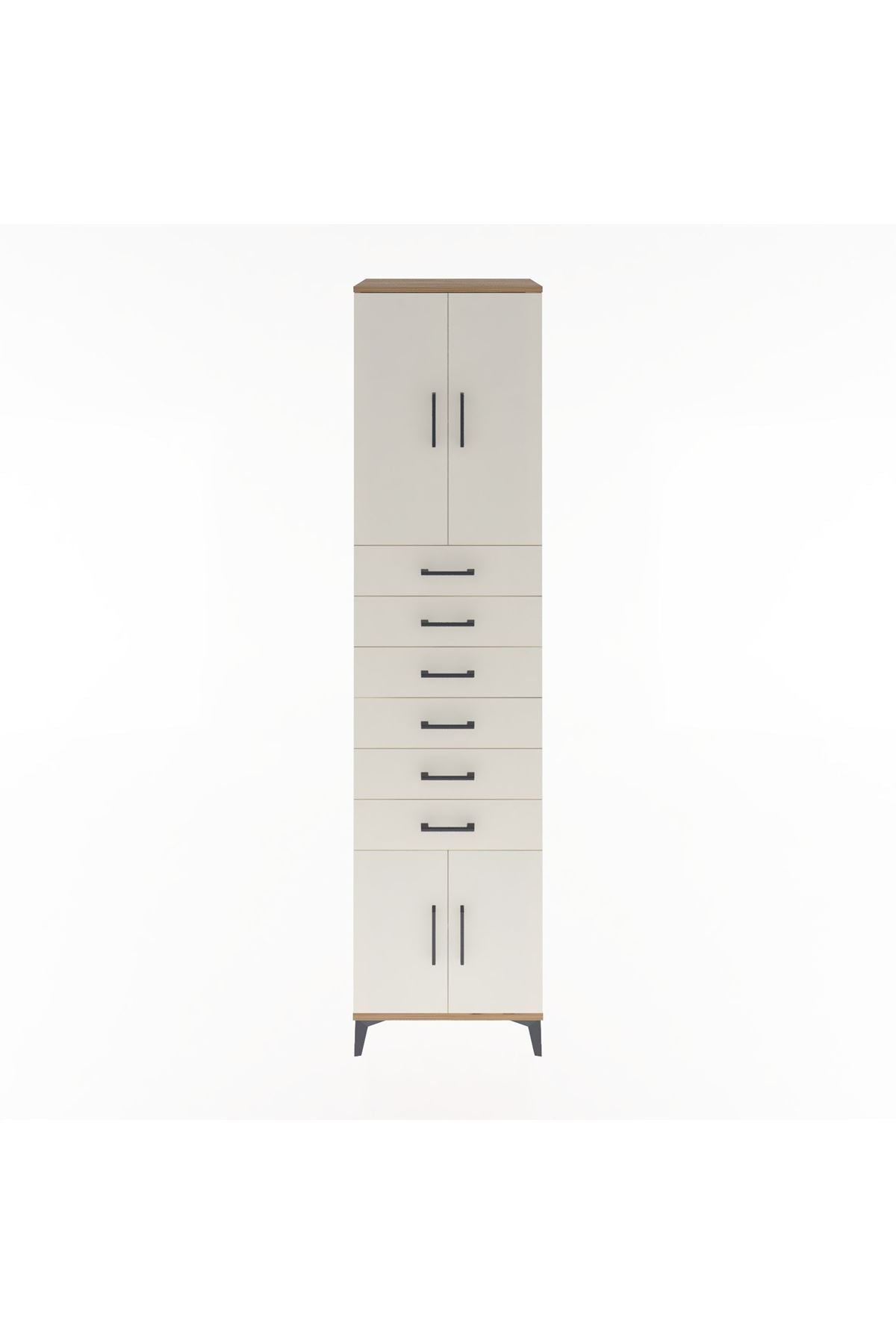 Hyperion Dolap 3 Raflı 6 Çekmeceli 4 Kapaklı 60x44x243 - S65M099V7B