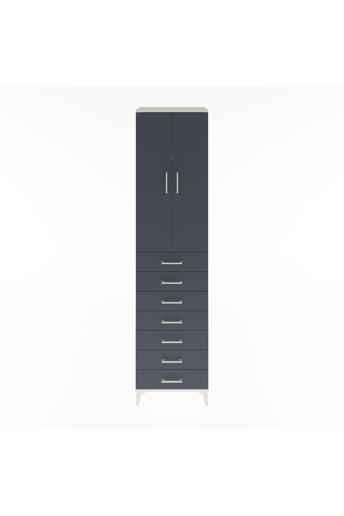Hyperion Dolap 3 Raflı 7 Çekmeceli 2 Kapaklı 60x44x243 - S65M100V2B