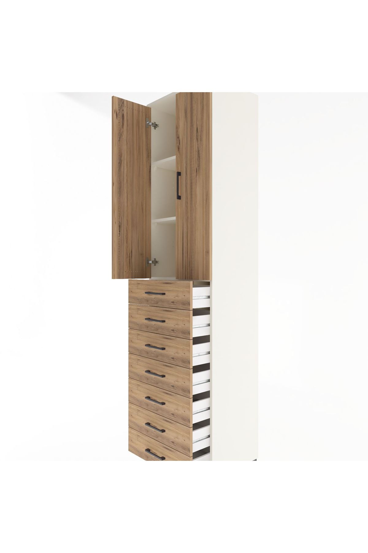 Hyperion Dolap 3 Raflı 7 Çekmeceli 2 Kapaklı 60x44x243 - S65M100V3B