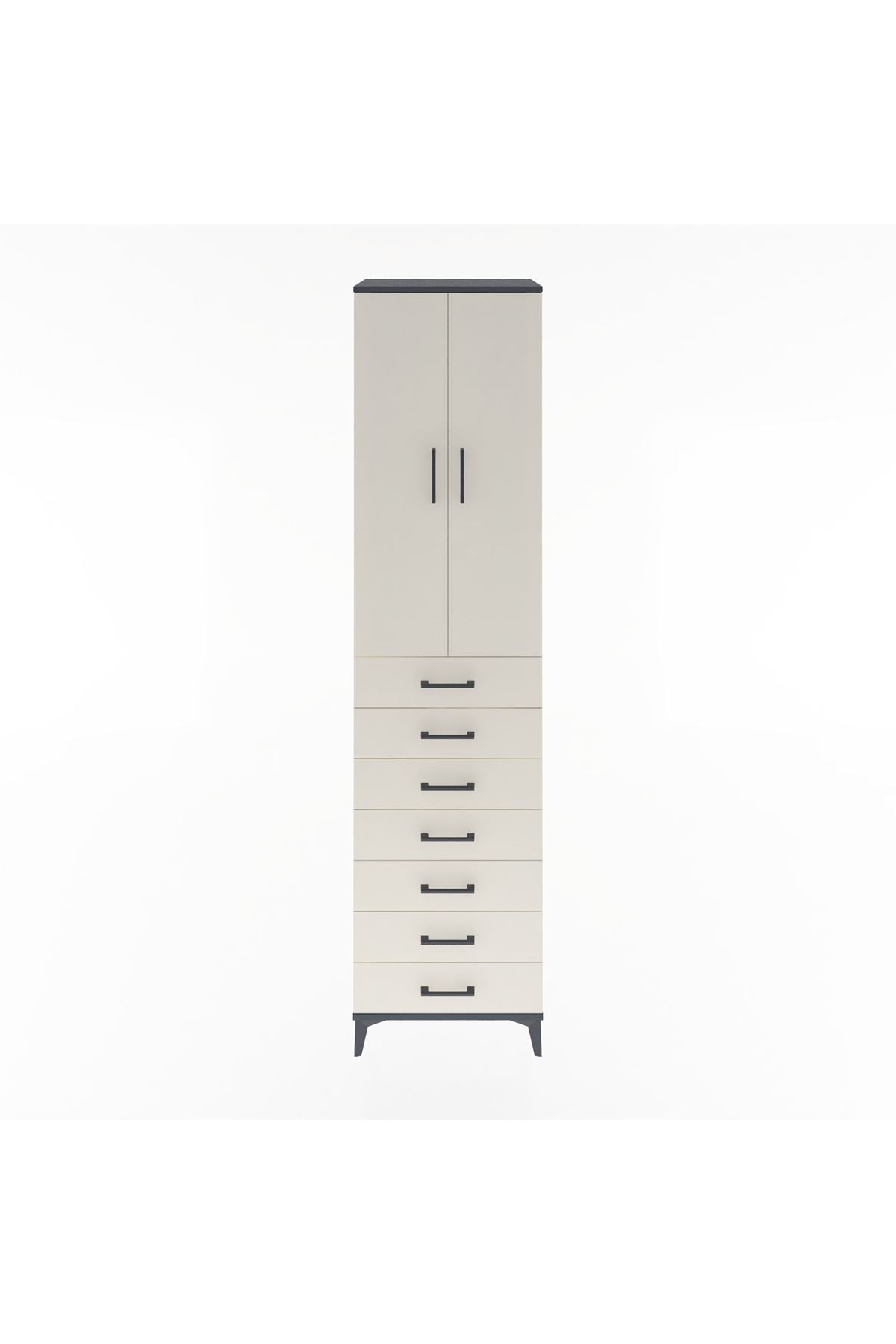 Hyperion Dolap 3 Raflı 7 Çekmeceli 2 Kapaklı 60x44x243 - S65M100V4B