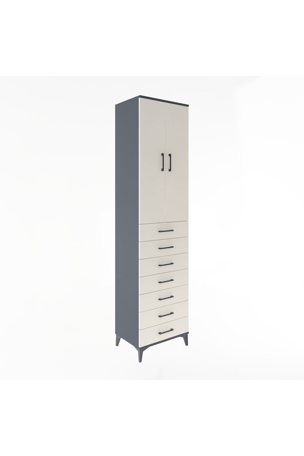 Hyperion Dolap 3 Raflı 7 Çekmeceli 2 Kapaklı 60x44x243 - S65M100V4B