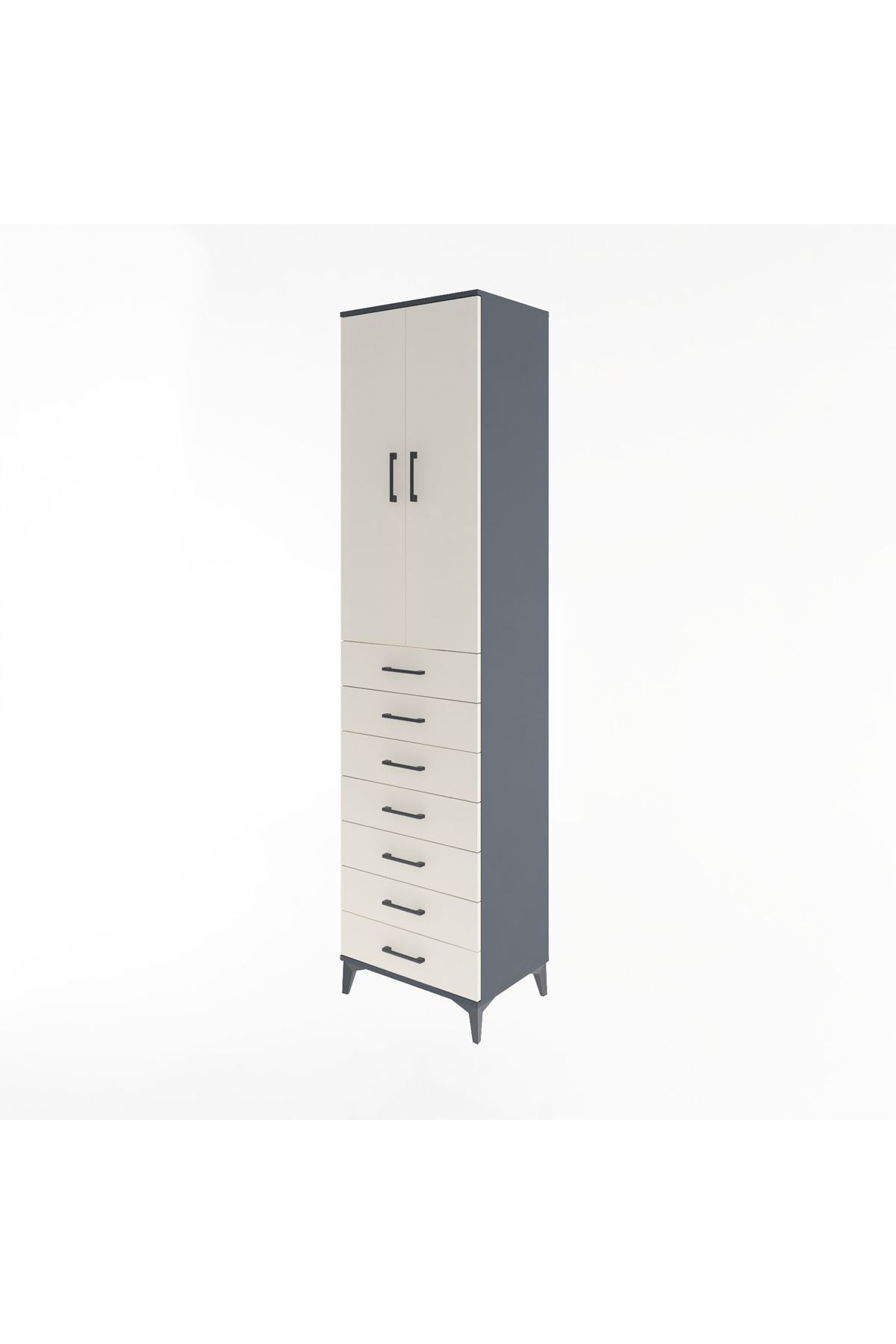 Hyperion Dolap 3 Raflı 7 Çekmeceli 2 Kapaklı 60x44x243 - S65M100V4B