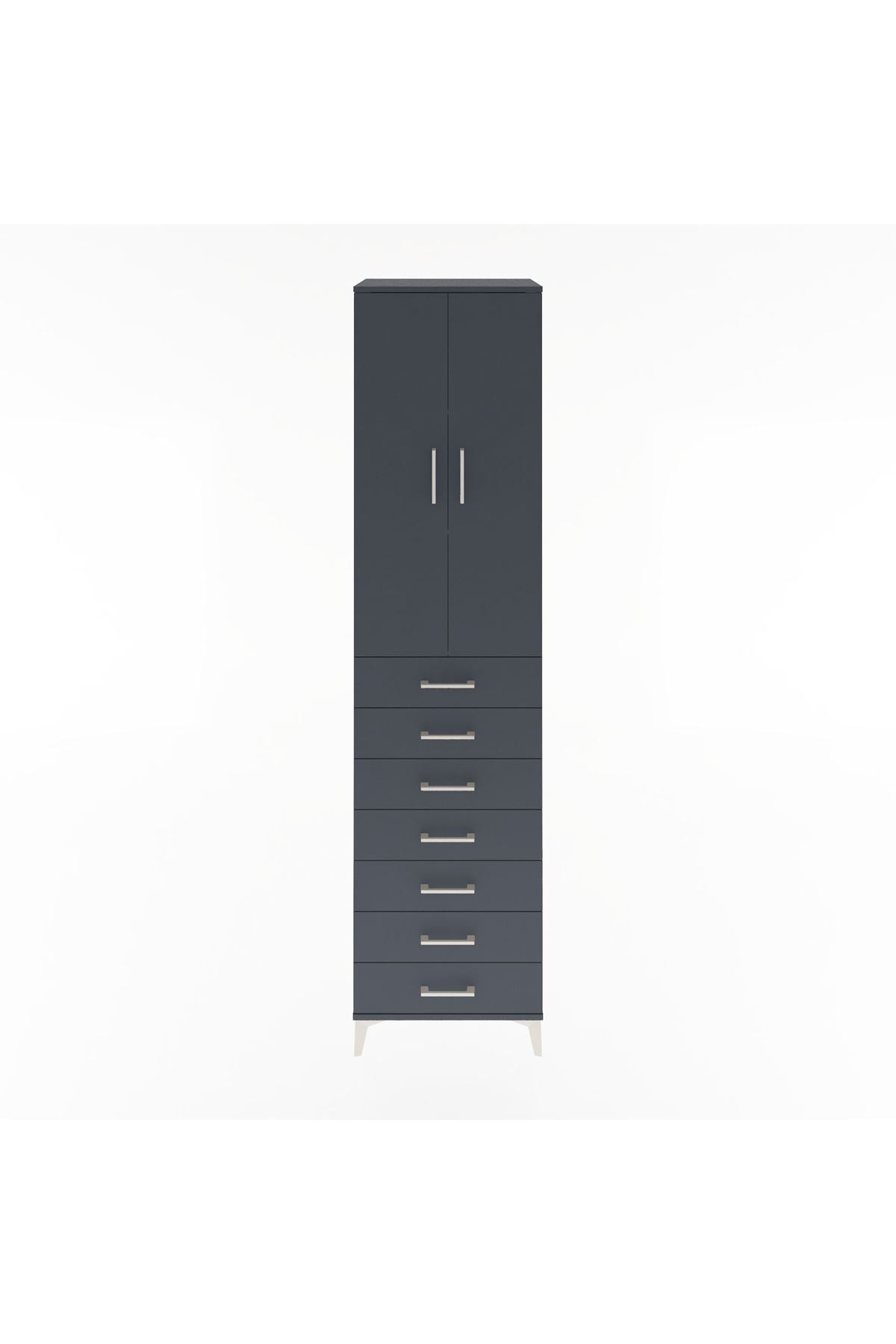 Hyperion Dolap 3 Raflı 7 Çekmeceli 2 Kapaklı 60x44x243 - S65M100V5B