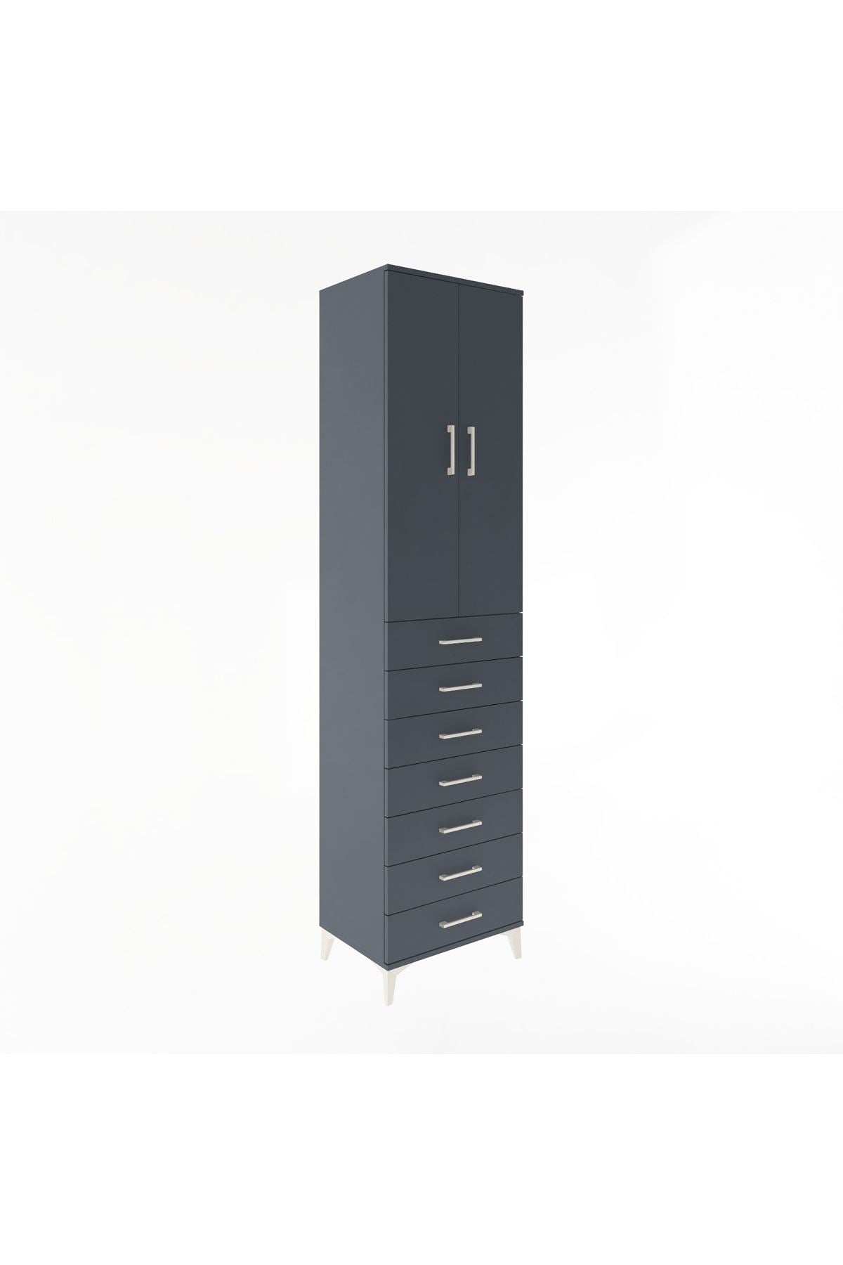 Hyperion Dolap 3 Raflı 7 Çekmeceli 2 Kapaklı 60x44x243 - S65M100V5B