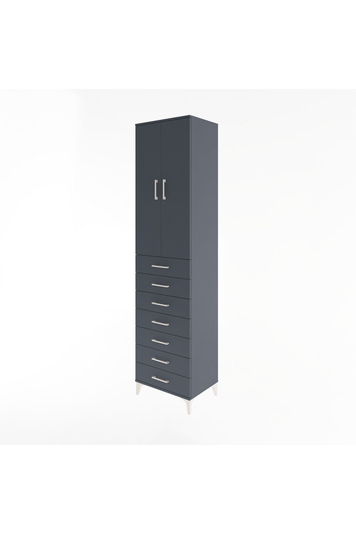 Hyperion Dolap 3 Raflı 7 Çekmeceli 2 Kapaklı 60x44x243 - S65M100V5B