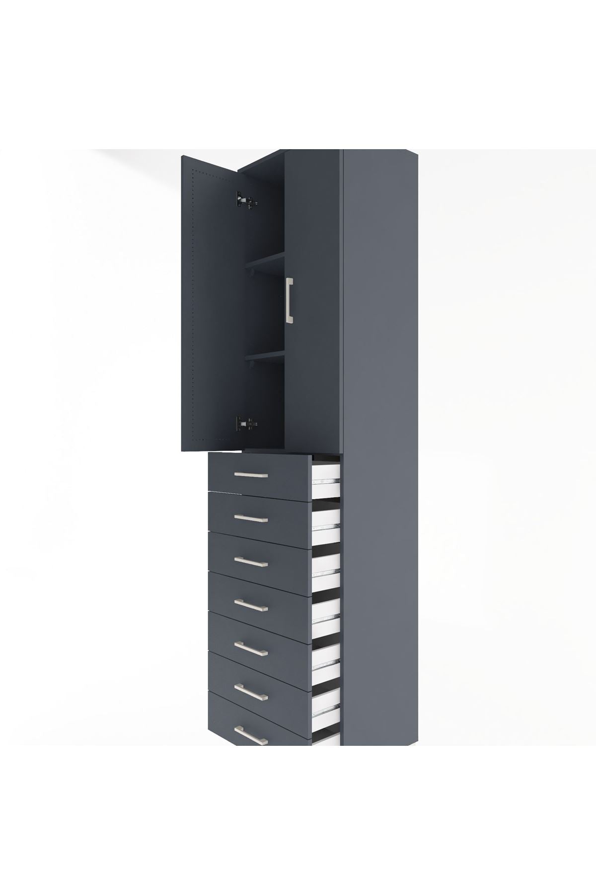 Hyperion Dolap 3 Raflı 7 Çekmeceli 2 Kapaklı 60x44x243 - S65M100V5B